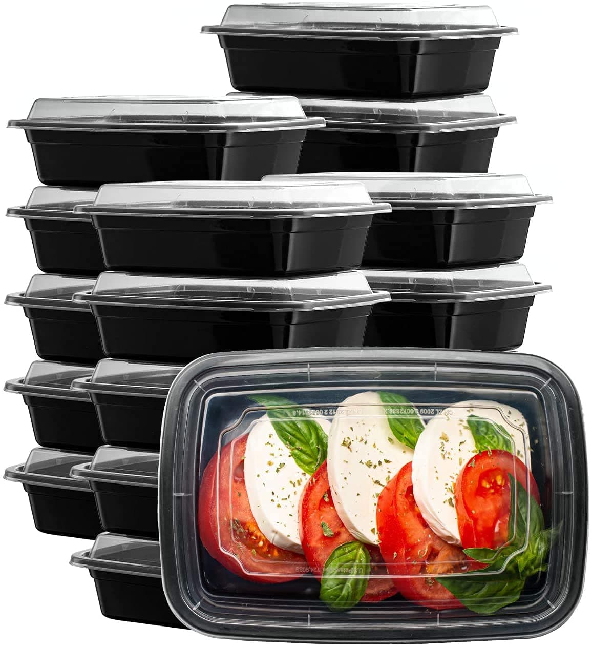 1 Compartment Meal Prep Containers [15 Pack] with Lids, Food Storage Containers, Bento Box, Stackable, Microwave/Dishwasher/Freezer Safe [32oz]