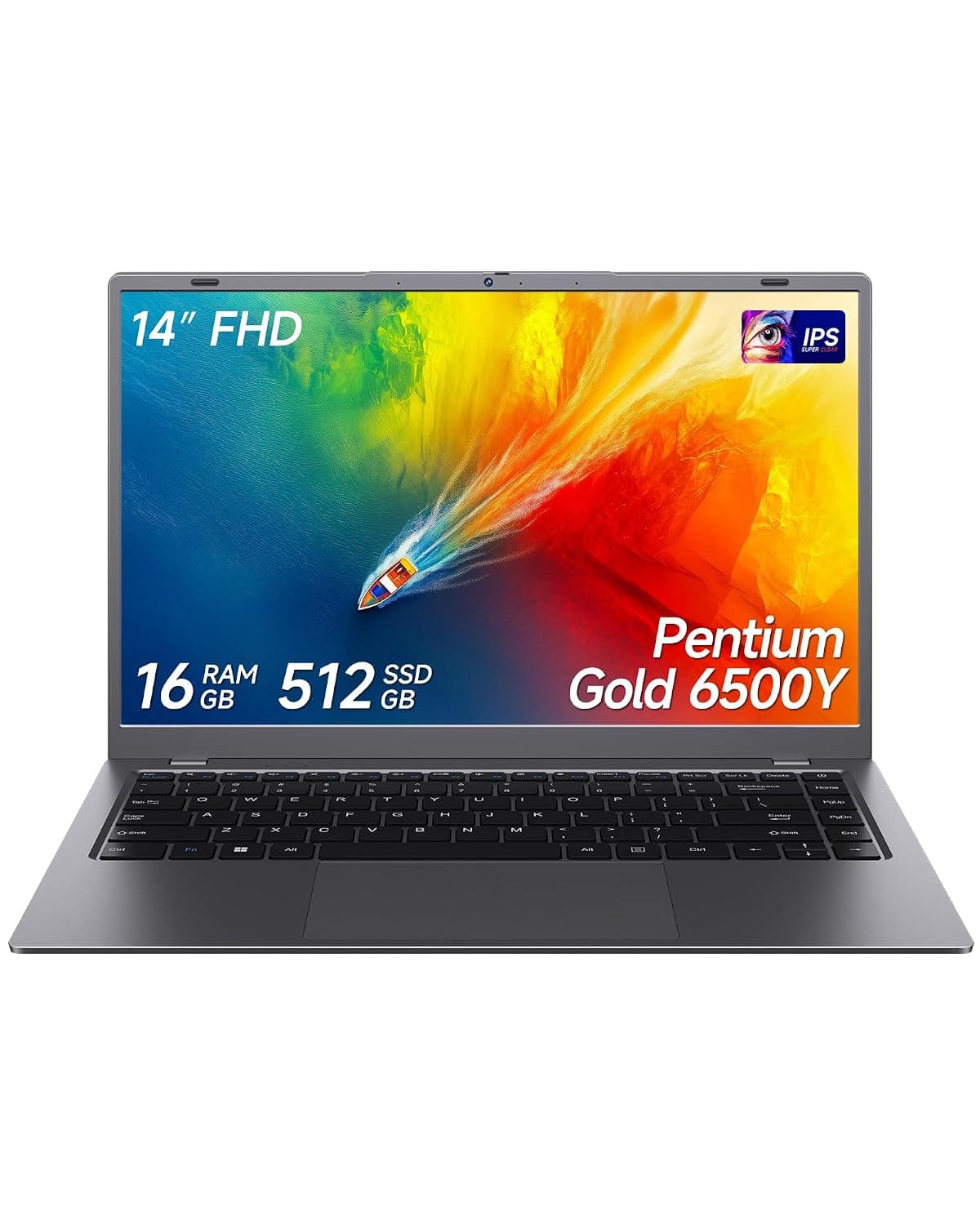 14 inch Laptop with Pentium Gold 6500Y(Up to 3.4GHz), 8GB RAM 256GB SSD,1080P Full HD, USB-C,WiFi 5,BT5.0,Gray Computer Laptops for School, Business