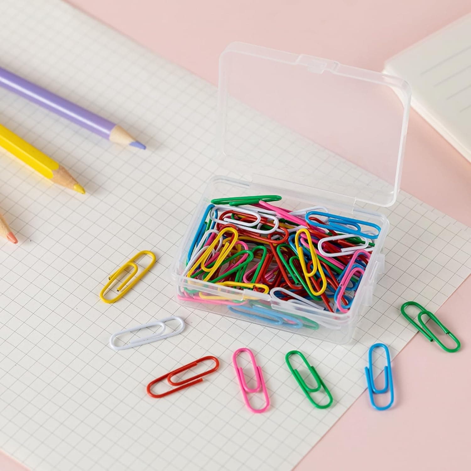 50PCS 1.1inch Paper Clips Colorful,Durable and Rustproof, Stainless Steel Paper Clips Small, Paperclips Office for Teacher Supplies School