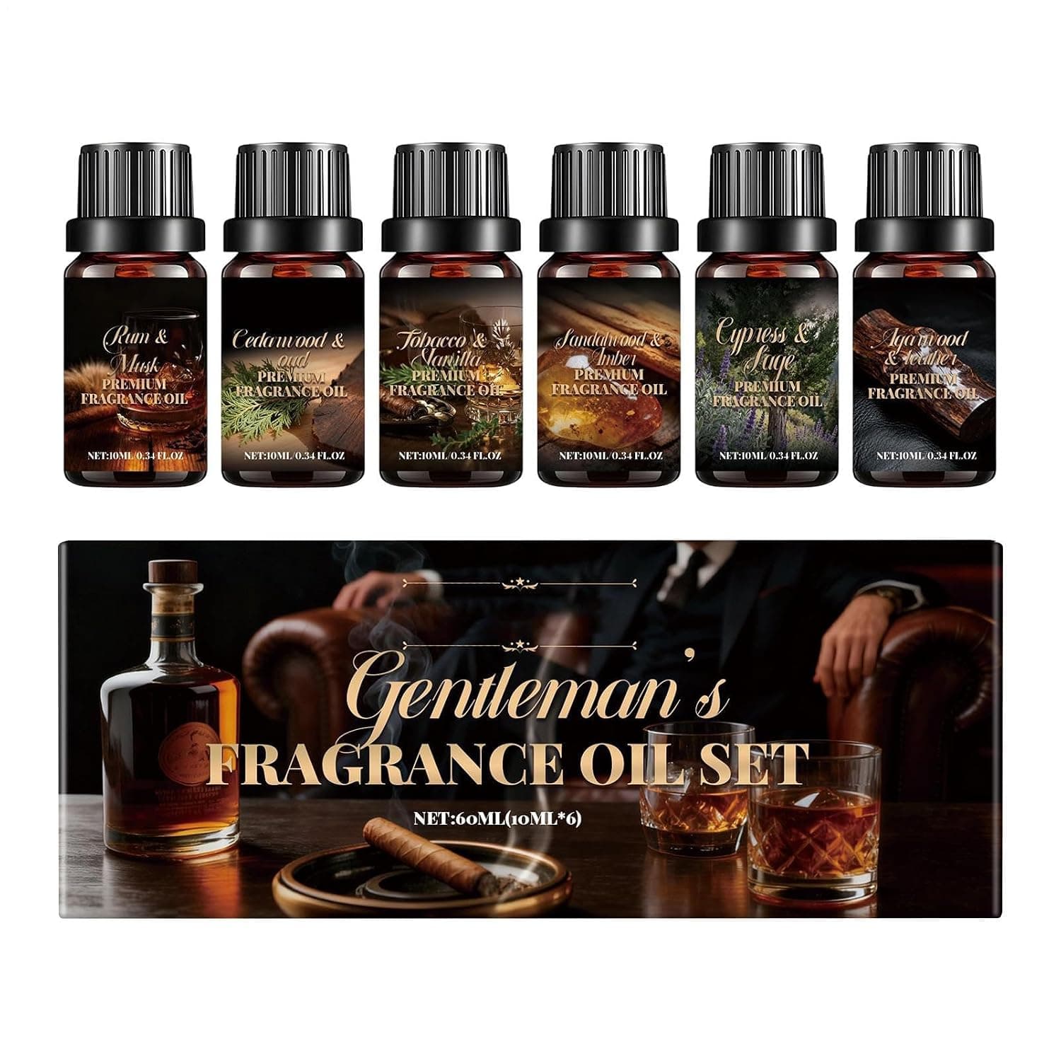 Aromatherapy Oil 6 Piece Long-Lasting Gentle Cold Pressing Fragrance | Diffuser Oils Scents for Home Car Perfume Candle Making Soap Sauna Hair Shampoo Bath