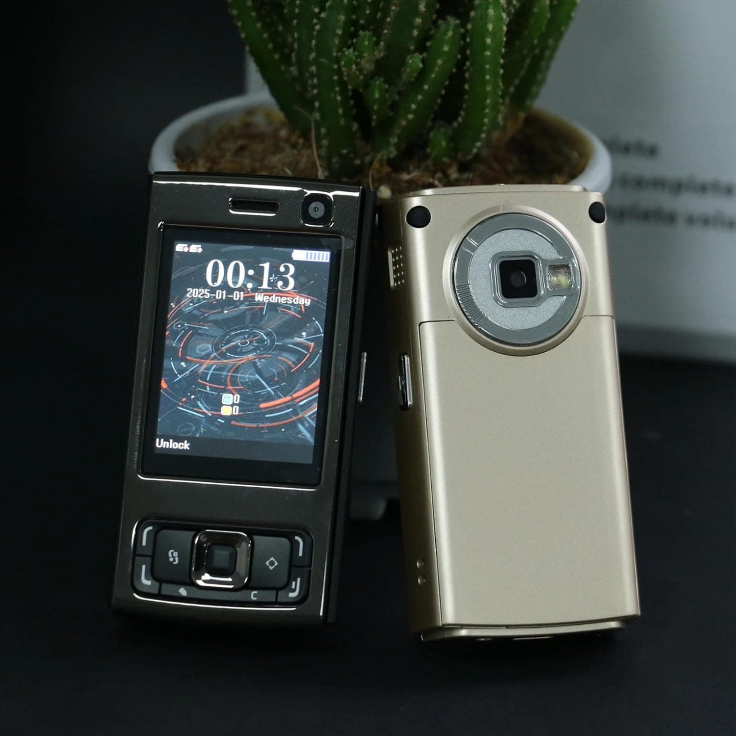 Unlocked Slider Phone, 2G GSM Mobile Phone with 2.0 Inch Screen, Dual SIM, MP3 MP4 Player, FM Radio, for Seniors (Black)