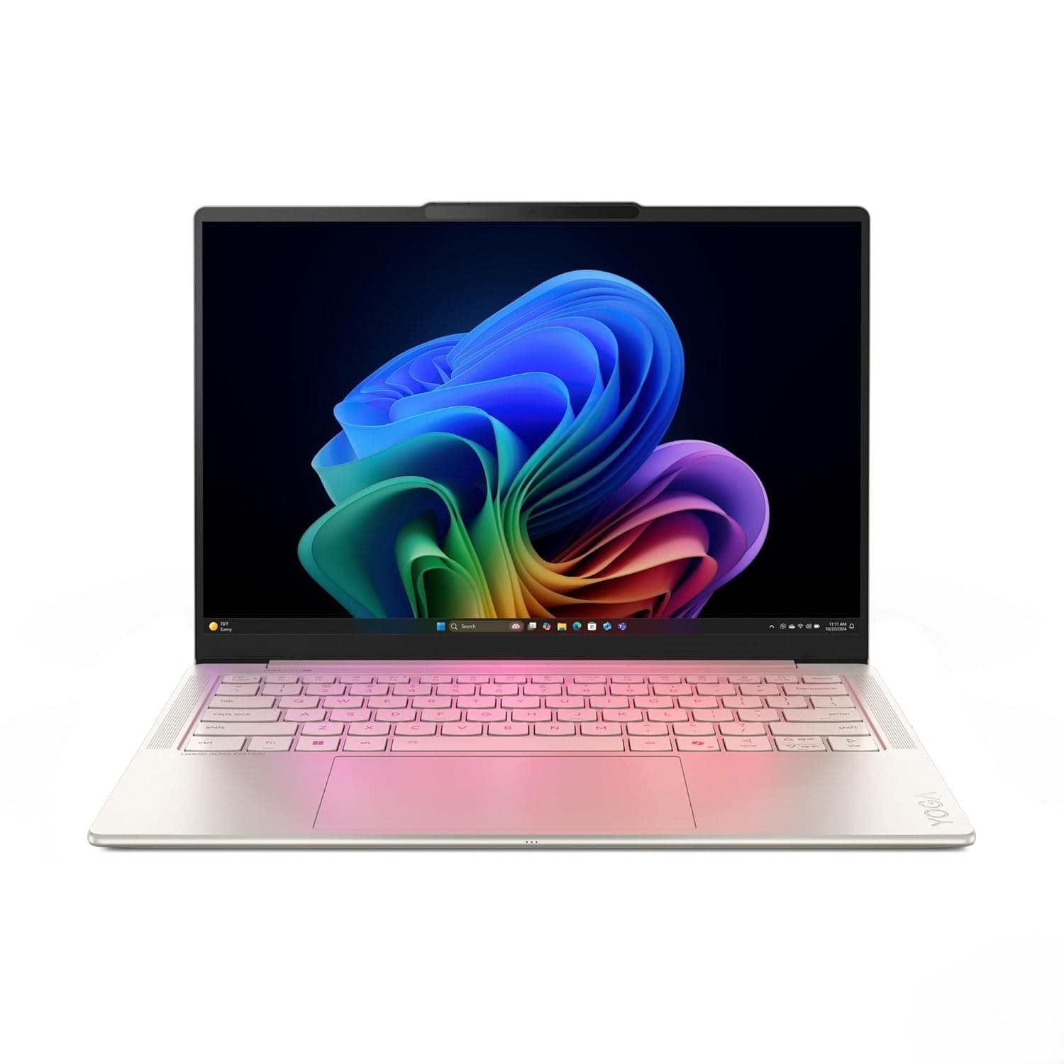 Lenovo Yoga Slim 7i Aura Edition Laptop | CoPilot + PC | 14" WUXGA OLED | Intel Core Ultra 7 256V | 16GB RAM | 512GB SSD | Intel Arc GPU | Win11 | QWERTZ | Seashell | 3 year warranty exclusive with