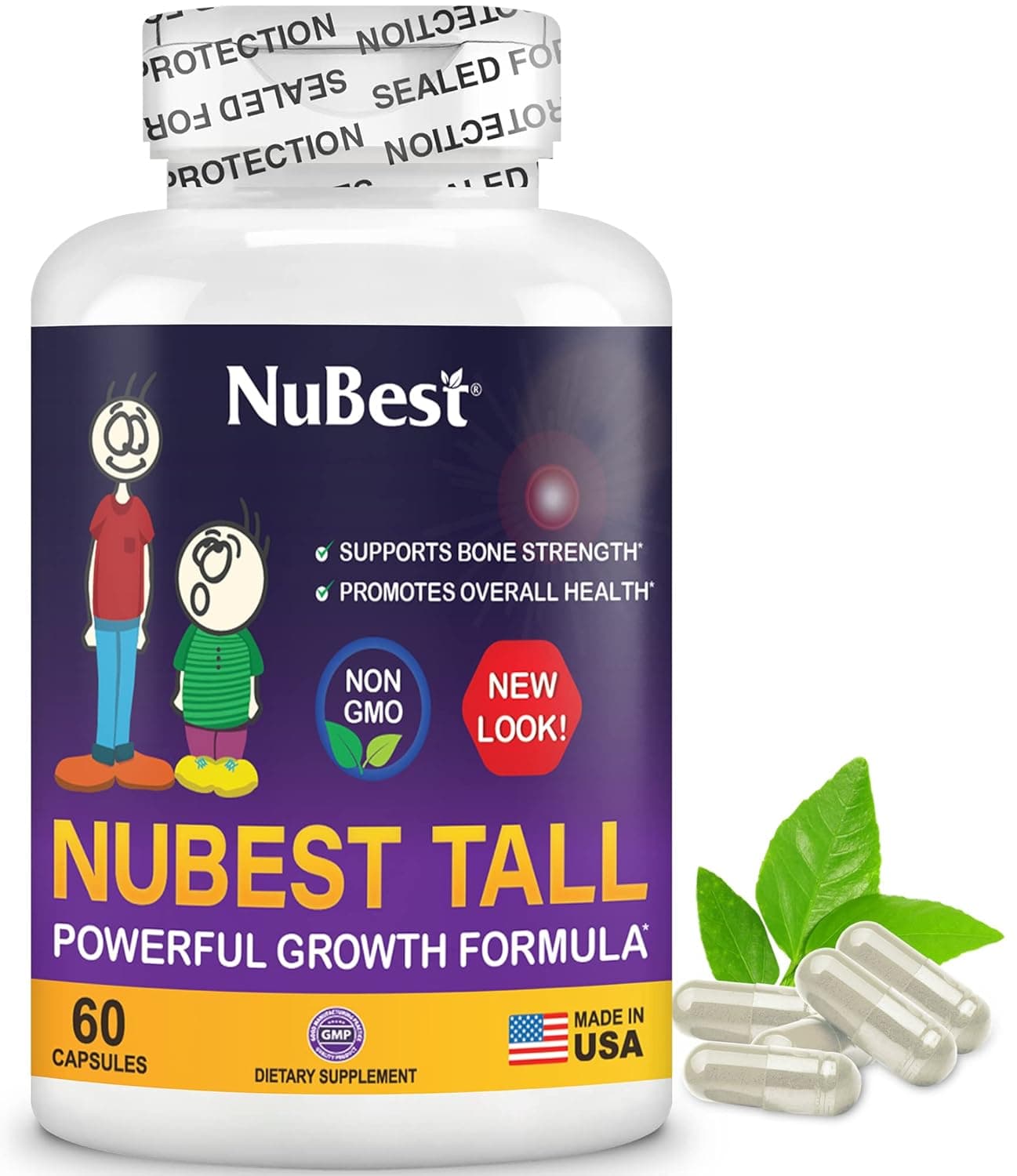NuBest Tall - Powerful Growth Formula - Natural Bone Strength Support - Healthy Growth Supplement - for Children (5+) and Teenagers Who Don’t Drink Milk Daily (Pack of 1)