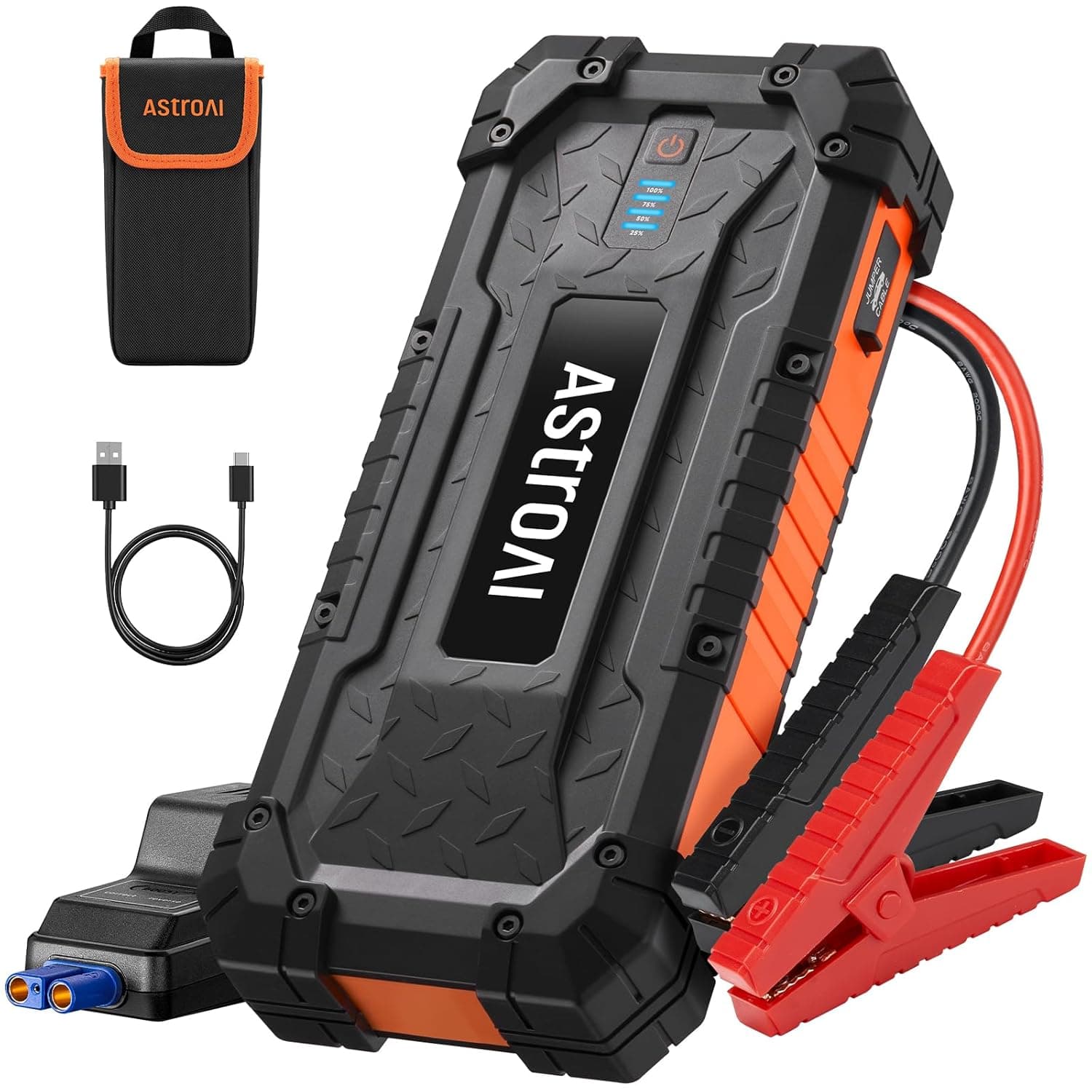 AstroAI S8 Ultra Jump Starter Battery Pack, 4000A Battery Jump Starter with Wall Charger for Up to 10.0L Gas & 8.0L Diesel Engines, 12V Portable Jump Box with 3 Modes Flashlight and Jumper Cable