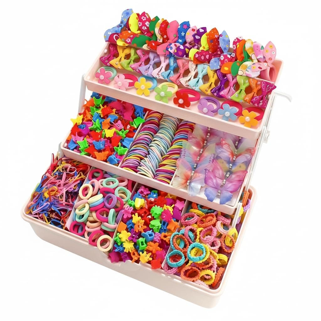 555 Pieces of Small Hair Accessories for Little Girls, Made of Sweet Plastic Resin Handmade for Daily Use