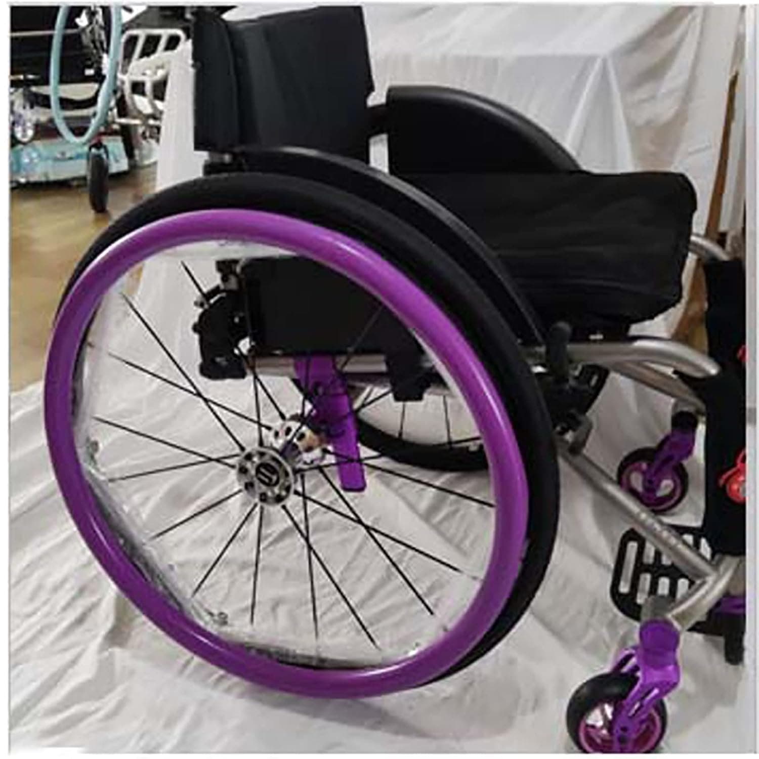 24inch Wheelchair Rear Wheel Cover/Protective Sleeve, (One Pair), Wheelchair Push Rim Covers, Non-Slip Wear-Resistant/Hand Push Cover (Color : F)