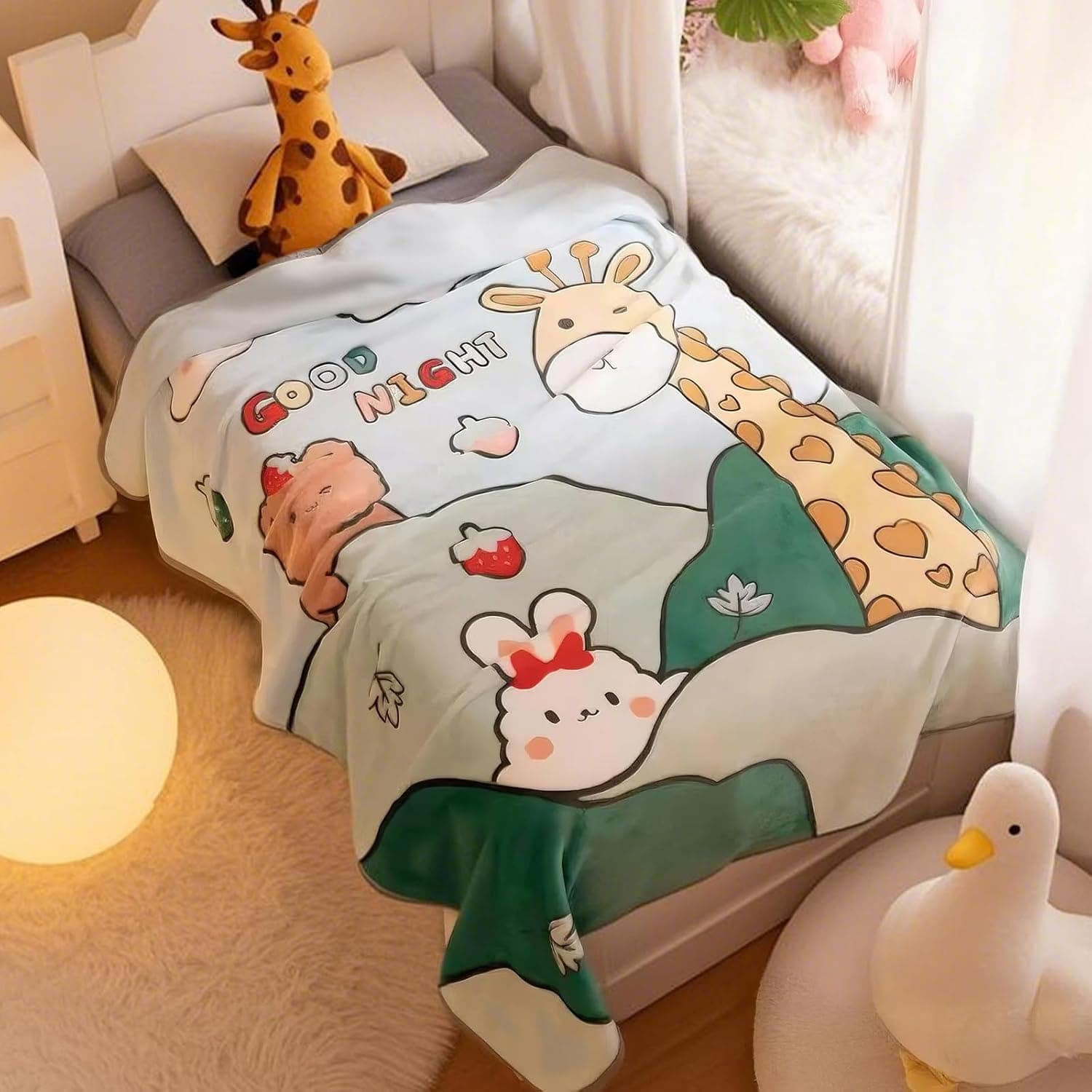 Homarket Giraffe Blanket for Boys and Girls, 100x140cm Soft Lightweight Flannel Fuzzy Kids Blanket for Couch, Sofa,Bedroom