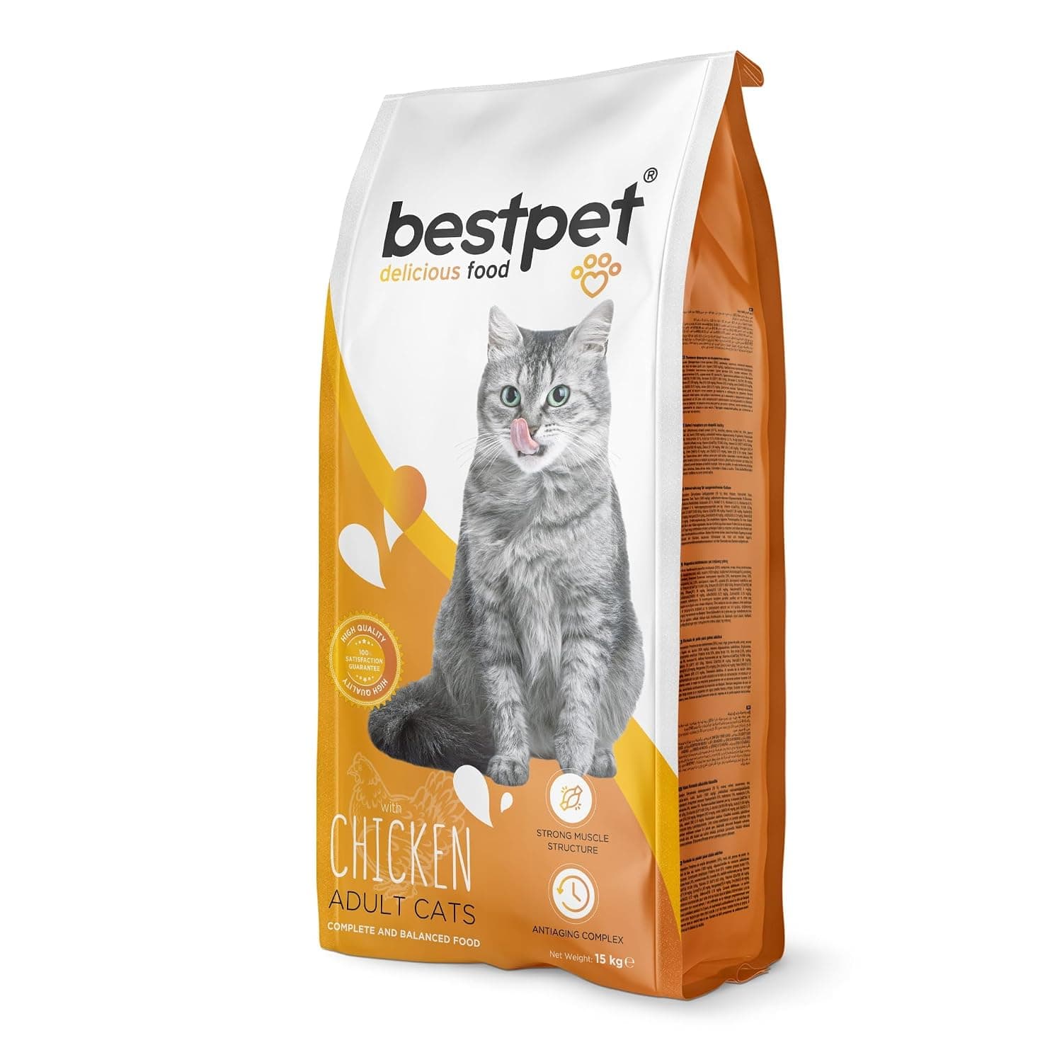 Bestpet Dry Food for Adult Cats, with Chicken Meat, 15 kg