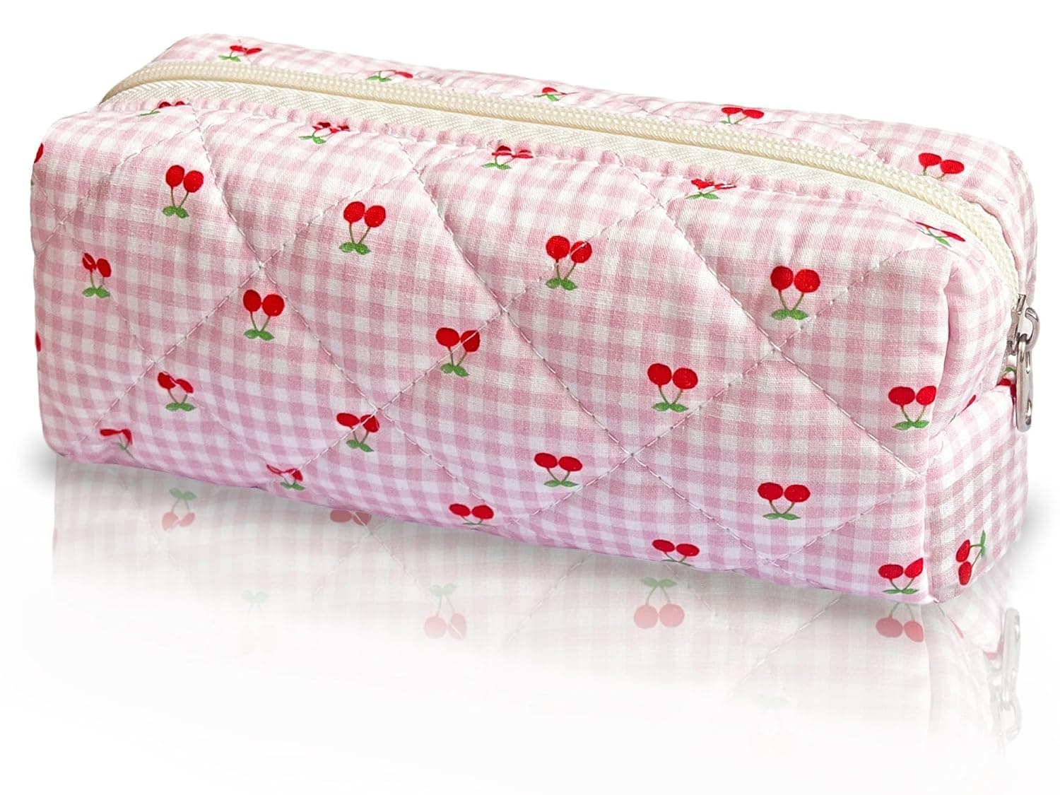 Cute Pencil Case for Girls, TERRIFI Large Capacity Pencil Pouch with Bow Flower Pattern, Aesthetic Pen Holder Bag, Makeup Cosmetic Storage Bag, Organizer Pouch for Office School Travel