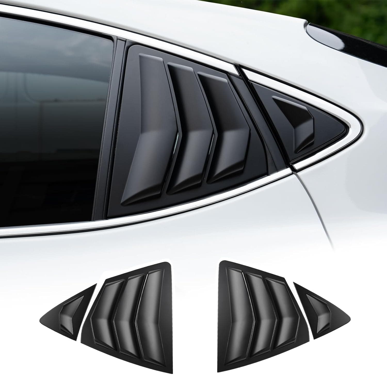 CKE for 9th Gen Camry LE SE XLE XSE Compatible with Toyota Camry 2025 Accessories Sporty Car Exterior Rear Side Window Louvers Air Vent Scoop Shades Cover Trim Blinds -Matt Black