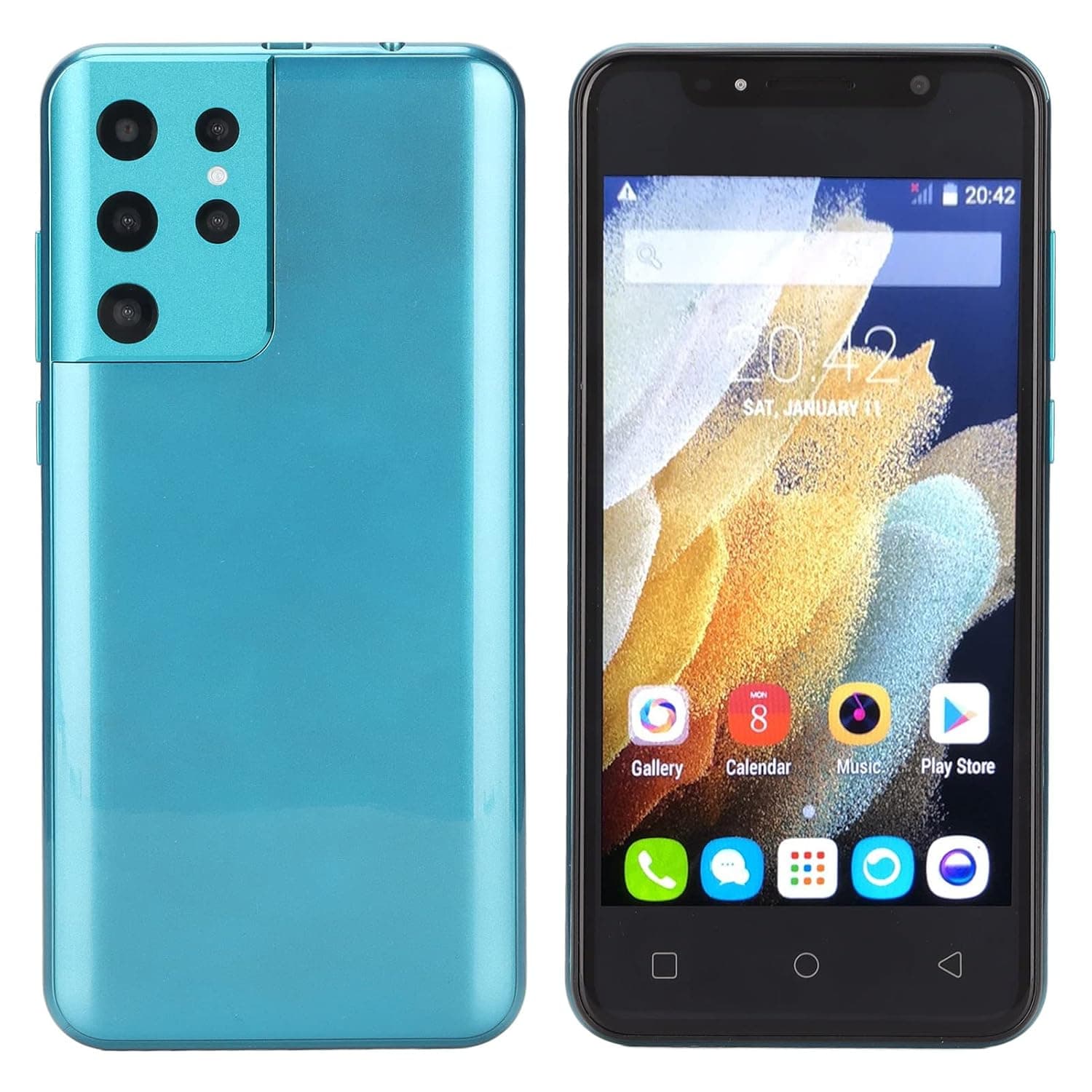 S21 Ultra 5.3in Unlocked Cellphone FHD Band Screen 3G Mobile Phone, RAM 512MB ROM 4GB Dual SIM Smartphone, Support FACE ID, Wifi, BT, FM