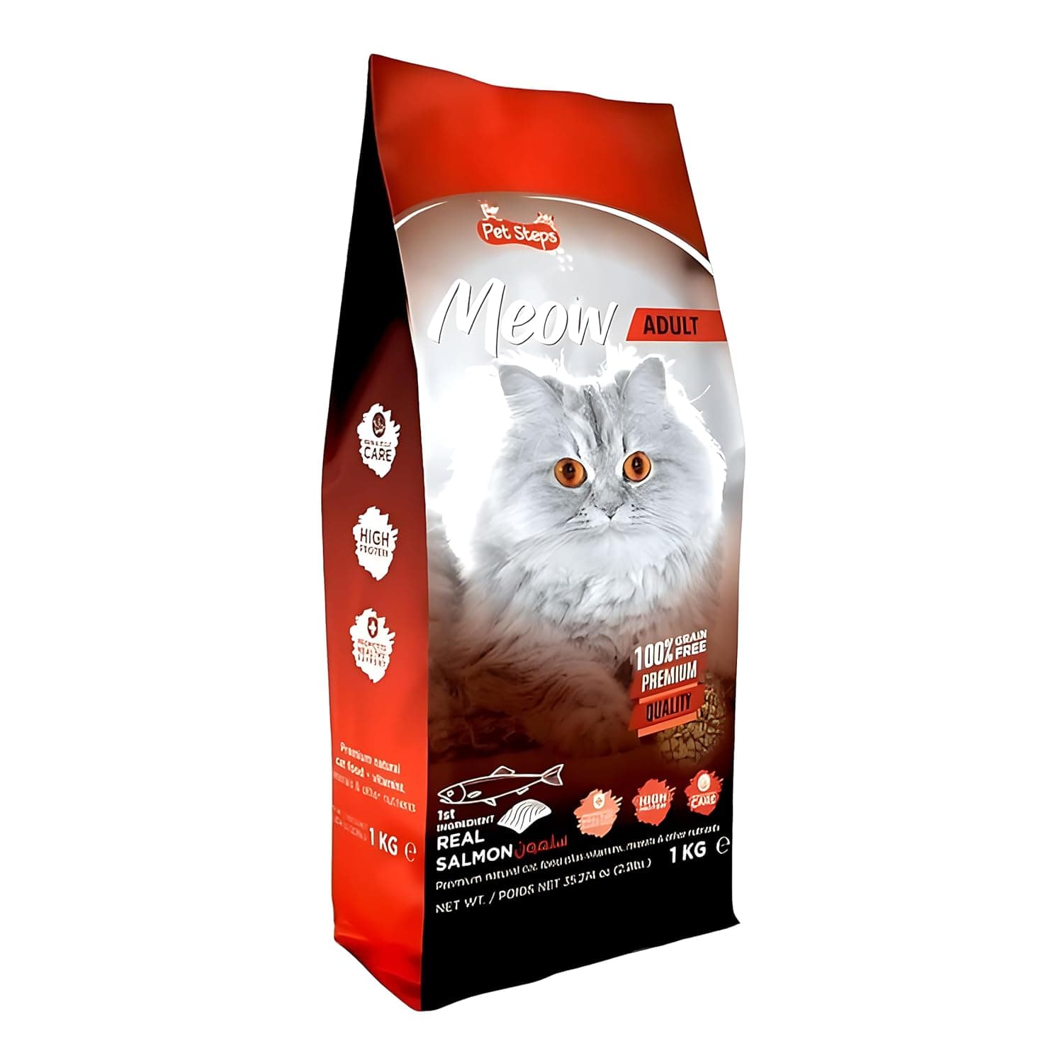 Adult Cat Food – Real Salmon Recipe, 1 Kg – Protein-Rich, Nutrient-Packed Dry Food for Healthy, Active Cats