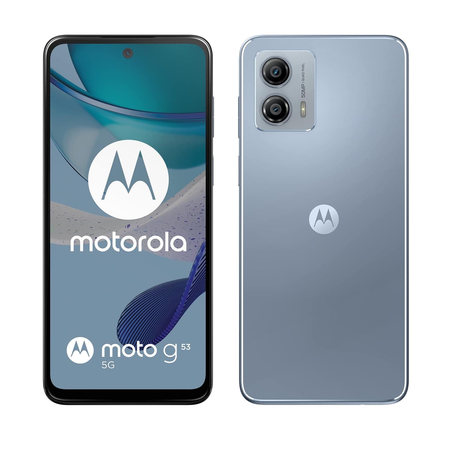 Motorola Moto G53 (5G) Dual-SIM 128GB ROM + 4GB RAM (GSM only | No CDMA) Factory Unlocked 5G SmartPhone (Arctic Silver) - International Version