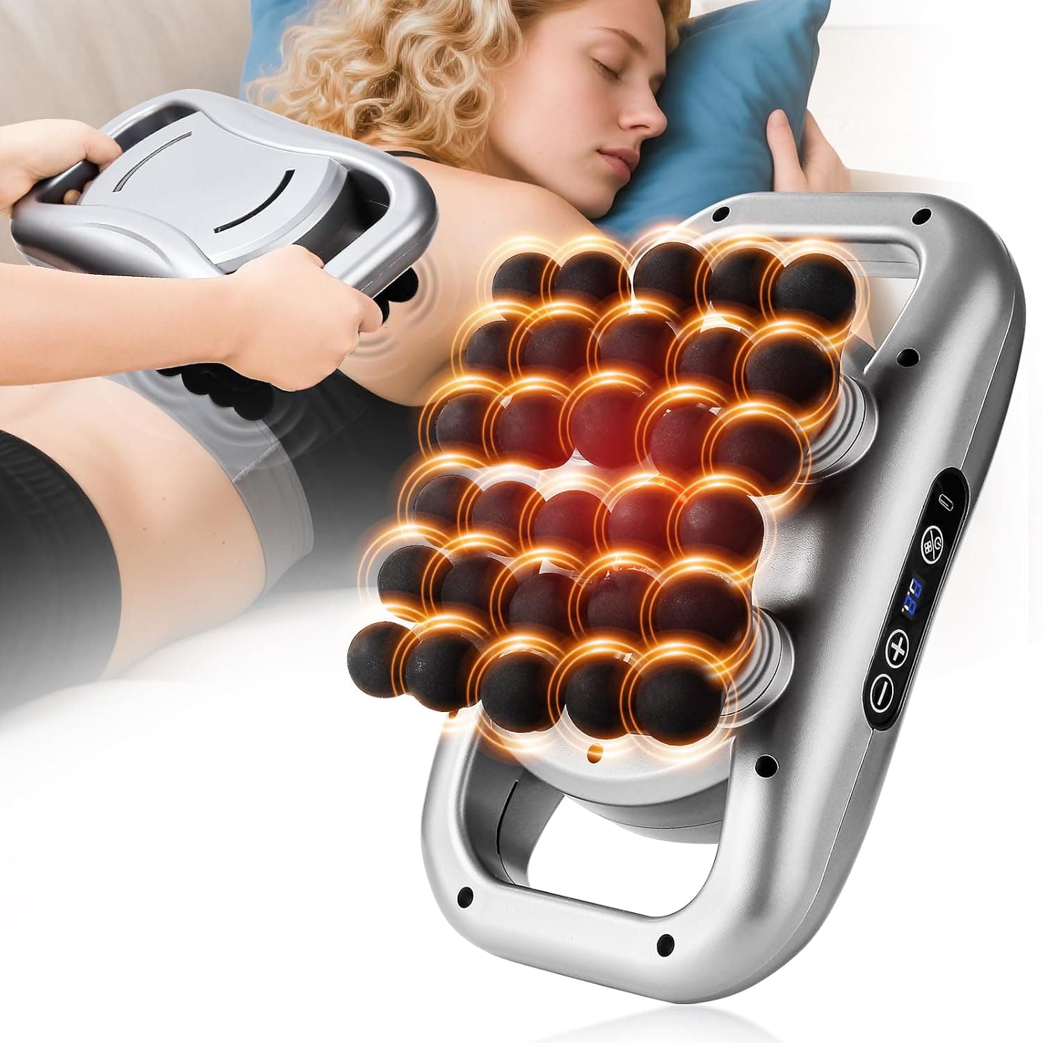30 Head Massage Gun Deep Tissue Massager for Legs Waist Neck Back Buttocks | 9 levels 9 modes Muscles Relaxation for Women Men