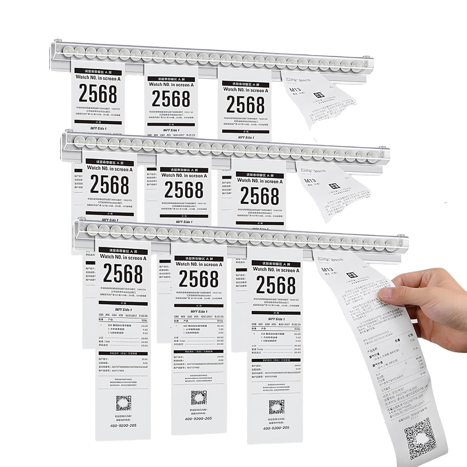 YelaJoy 3Pcs No-Drill Restaurant Ticket Holder 20cm Wall Mount Rail | no-drill, 20cm, restaurant, cafe, food truck, kitchen order organizer