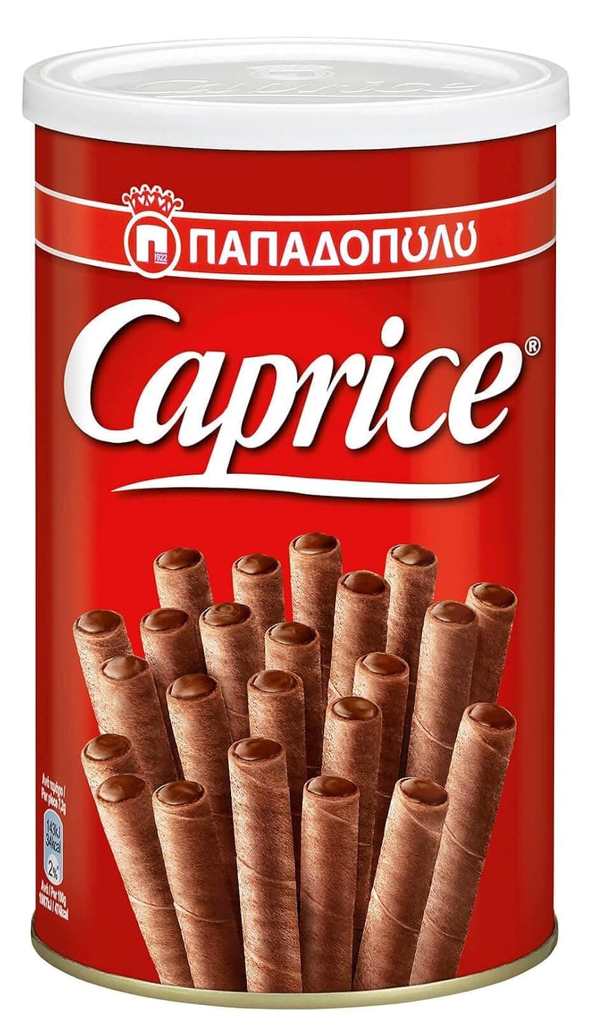 Caprice Classic Hazelnut And Cocoa Cream Wafer Rolls, 250 g