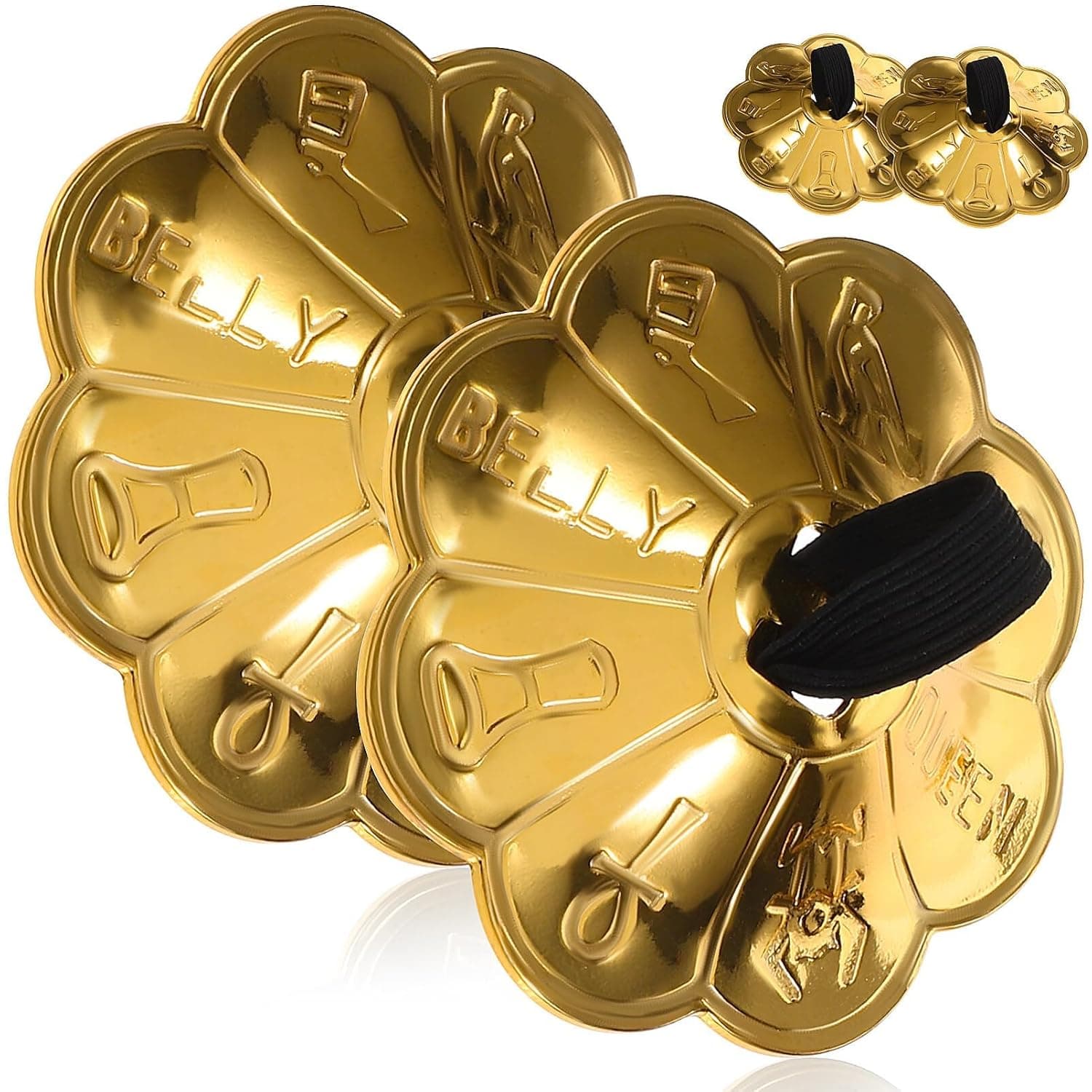 2 Pcs Brass Finger Cymbals for Dance, Professional Hand Percussion Zills Set, Lightweight Durable Musical Instrument for Oriental, Middle Eastern and Folk Dance Performance