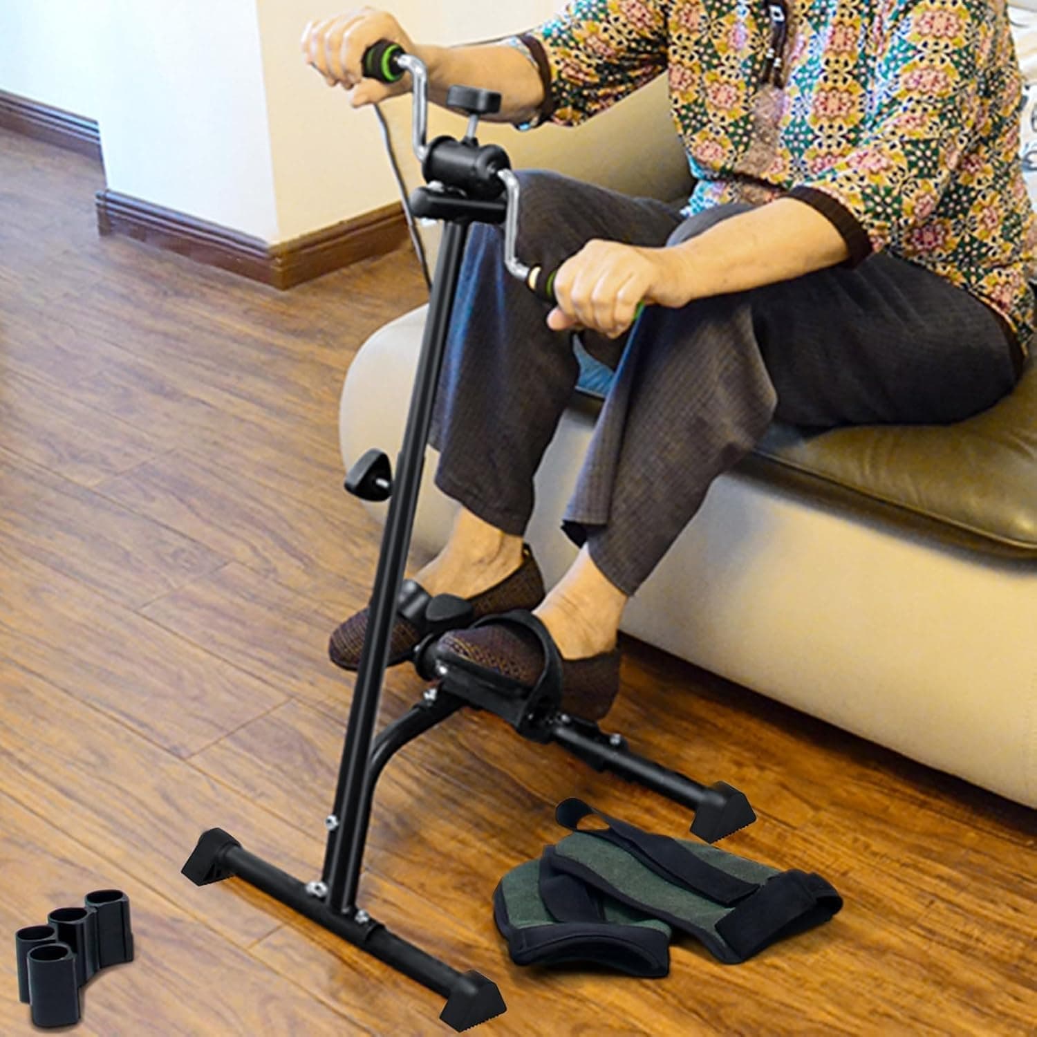 YelaJoy Pedal Exerciser, Hand Arm Leg and Knee Recovery Medical Peddler Folding Adjustable Fitness Equipment for Seniors, Elderly Home Pedal Exercise for Full Body