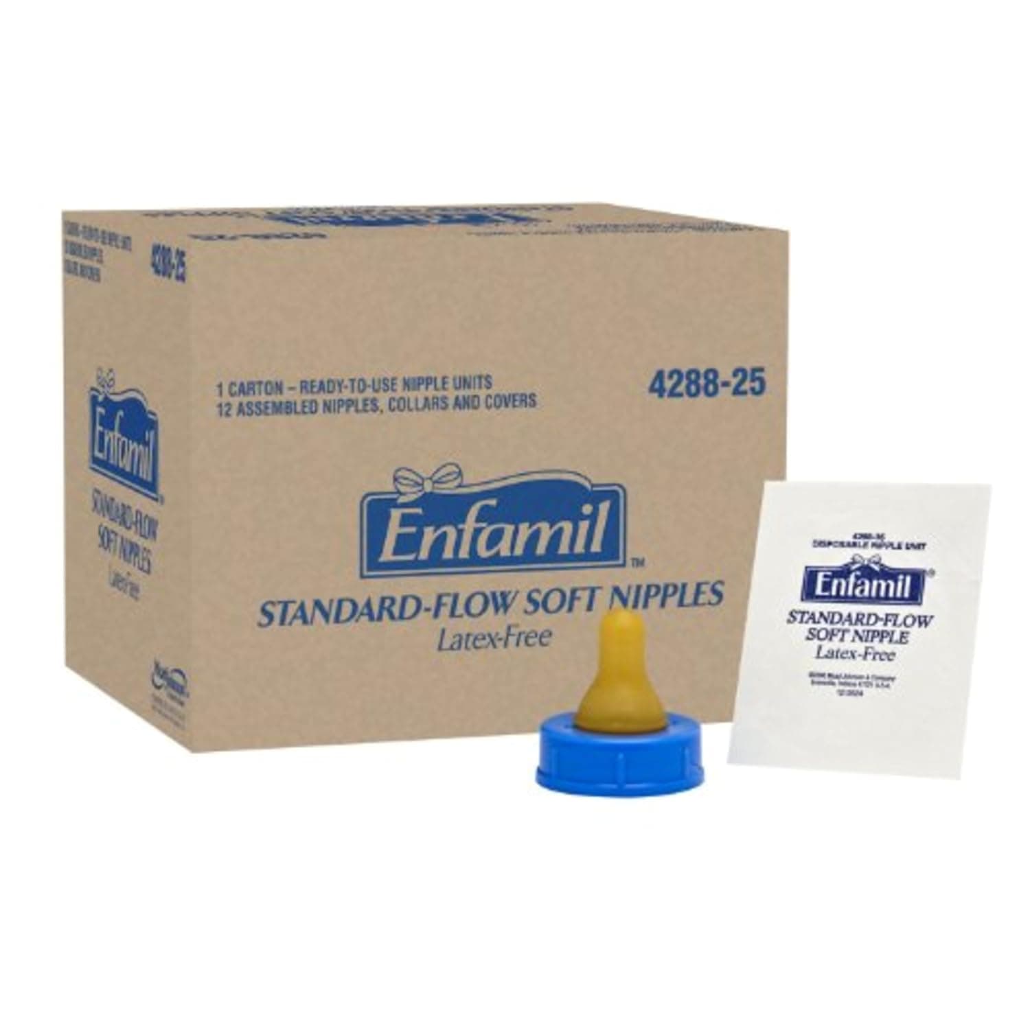 Enfamil Standard Flow Soft Nipples - Latex-Free & BPA Free, Pack of 12