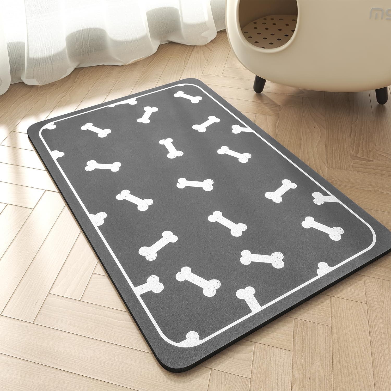 Pet Feeding Mat, Absorbent Dog Mat for Food and Water Bowls, No Stains and Easy to Clean, Quick Dry Dog Water Dispenser Mat, Essential Dog Accessories
