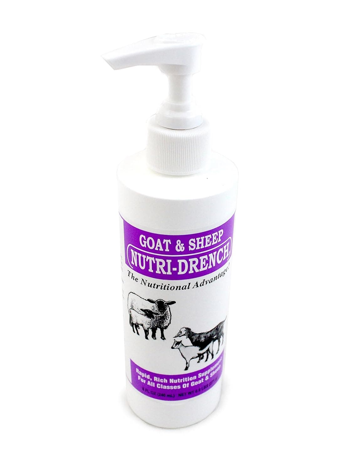 Nutri-Drench Goat and Sheep - Rapid, Rich Nutrition Supplement 8 fl oz | Rapid nutrition drench for goats & sheep. For quick energy boost, vitamin & mineral support. 8 fl oz. Oral use.