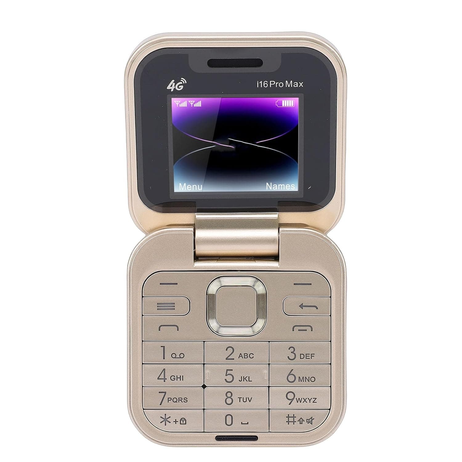 XUMIUZIY 4G LTE Flip Phone - Mini Unlcoked Cell Phone for Seniors丨1.77 Inch Screen丨Loud Speaker丨Dual SIM Dual Standby丨One Click Dialing丨Bluetooth丨MP3 Playback丨FM Radio (Gold)