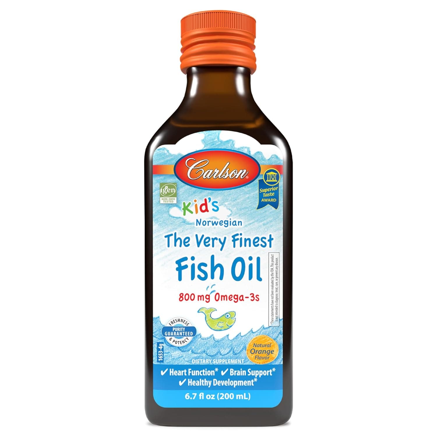 Carlson Labs, Kid's,Norwegian, The Very Finest Fish Oil, Natural Orange Flavor, 6.7 fl oz (200 ml)