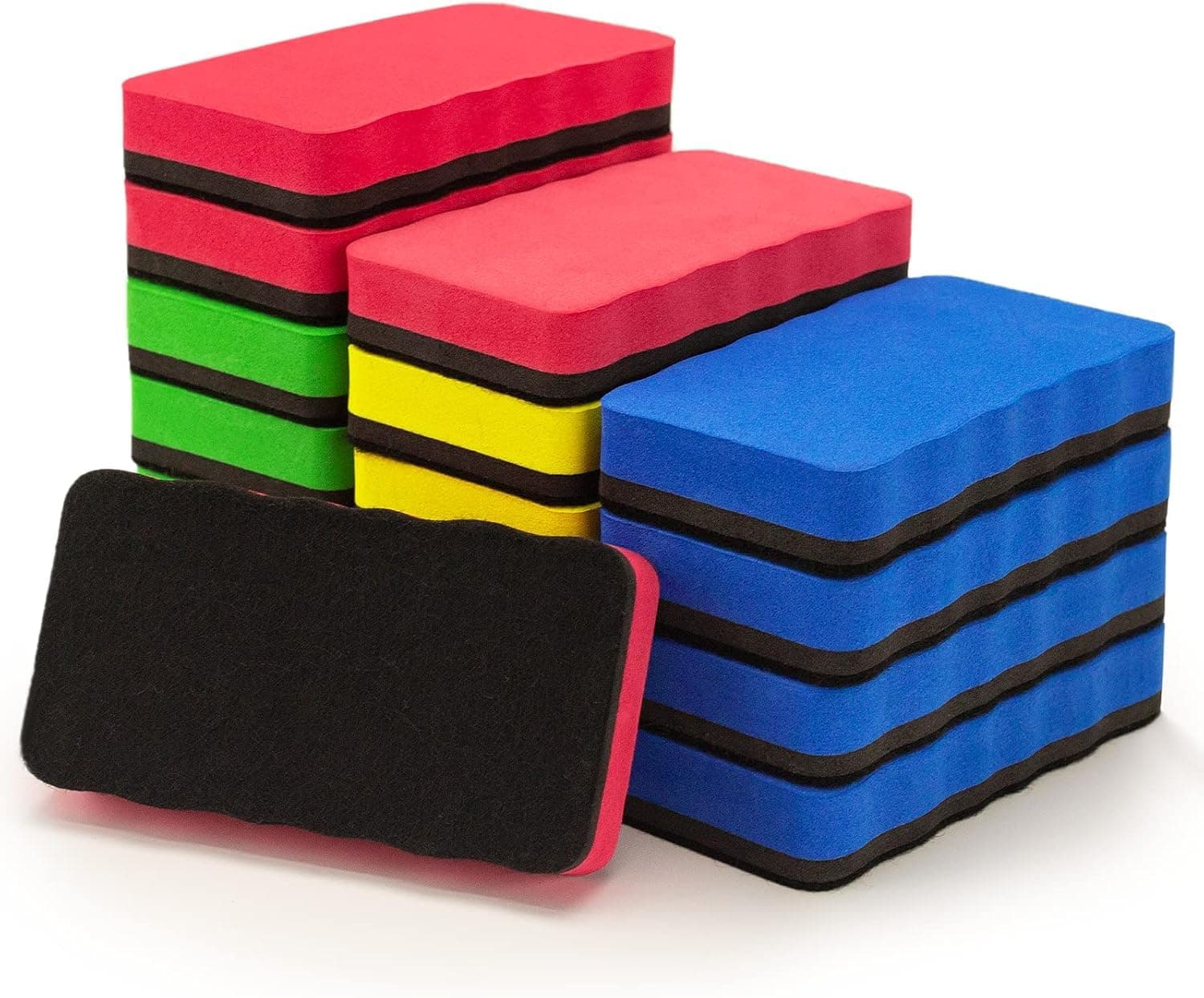Magnetic Dry Erase Erasers for Whiteboard,16 Pcs Magnetic Whiteboard Eraser Set,Colorful Dry Marker Eraser for Kids,Teacher,Home and Office,Classroom Board Cleaning Tool,and School Supplies (4 Color)