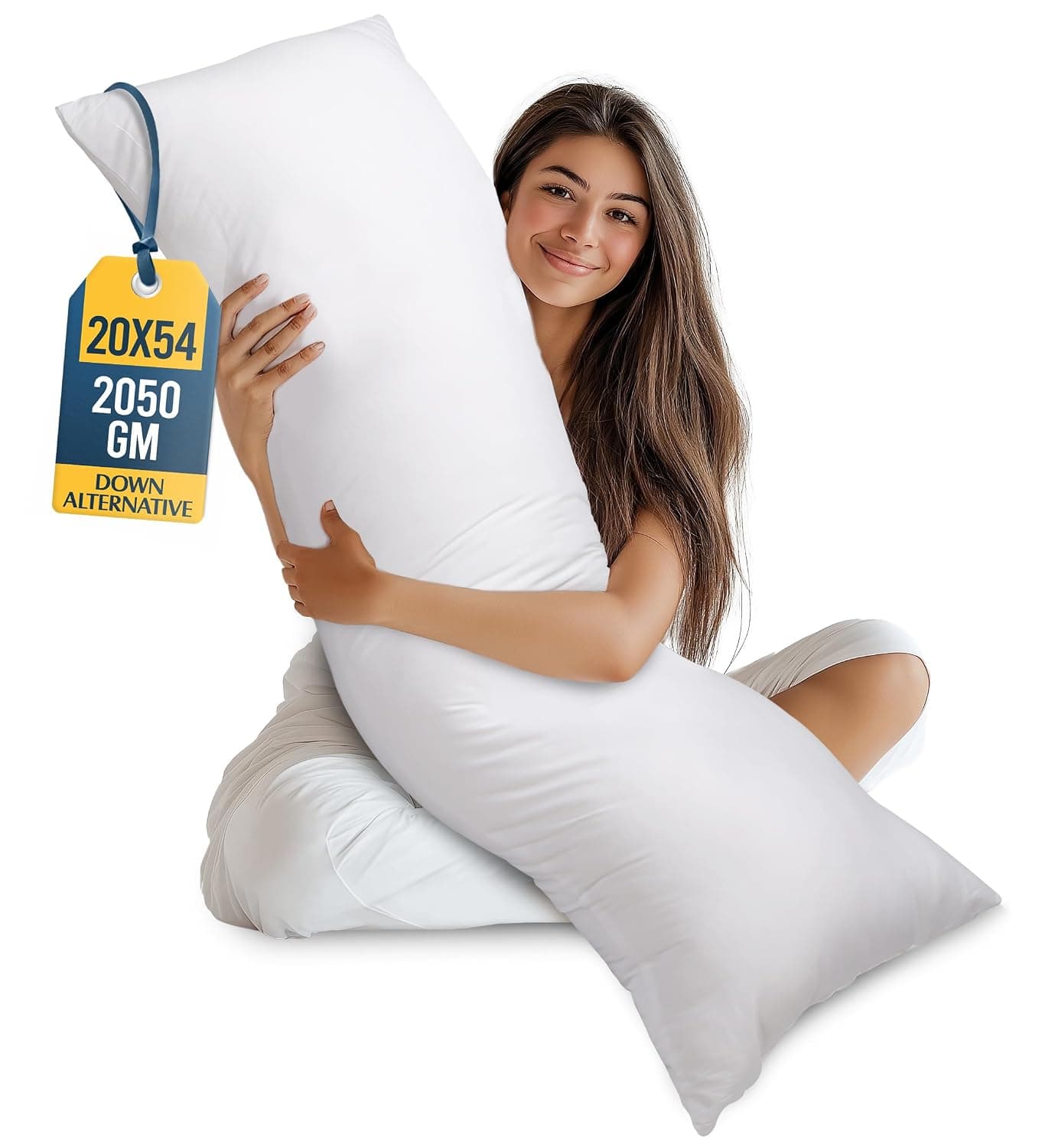 Utopia Bedding Full Body Pillow for Adults (White, 20 x 54 Inch), Long Pillow for Sleeping, Large Pillow Insert for Side Sleepers