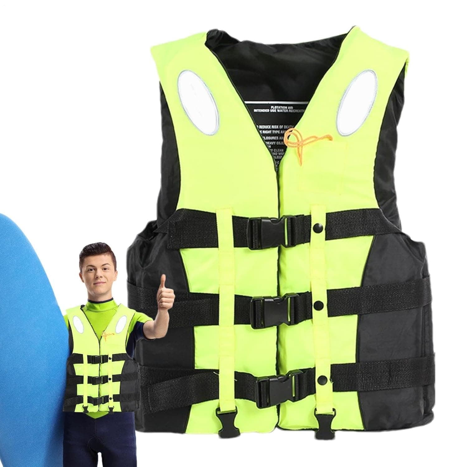 Life Vest Buoyancy Jacket Adjustable Safety Strap Men Women | Life Vest Aid Adults Life Saving Surfing Boating Fishing Swimming Snorkeling Kayaking Sailing Paddling Low Stress Water