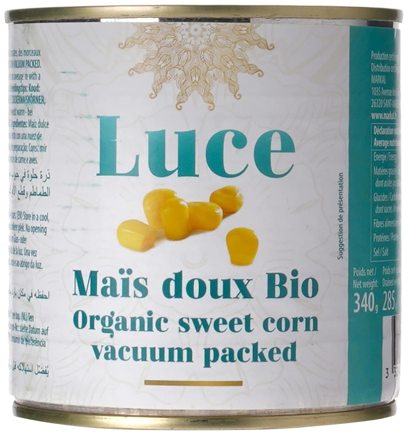 Luce Organic Sweet Corn Kernels, 340G