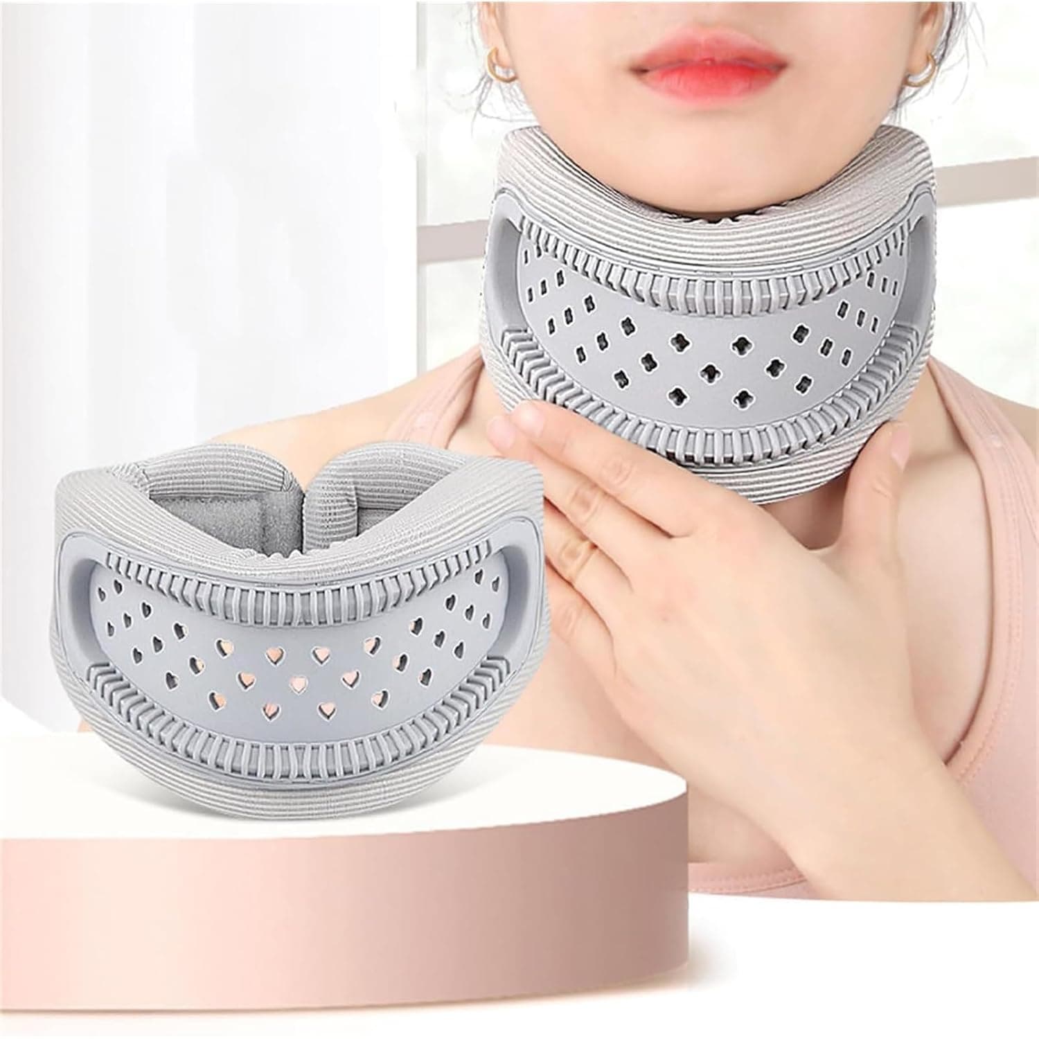 Neck Brace for Neck Pain and Support, Adjustable Soft Cervical Collar for Sleeping, Foam Neck Support for Spine Alignment and Pressure Relief, Ideal for Recovery and Comfort
