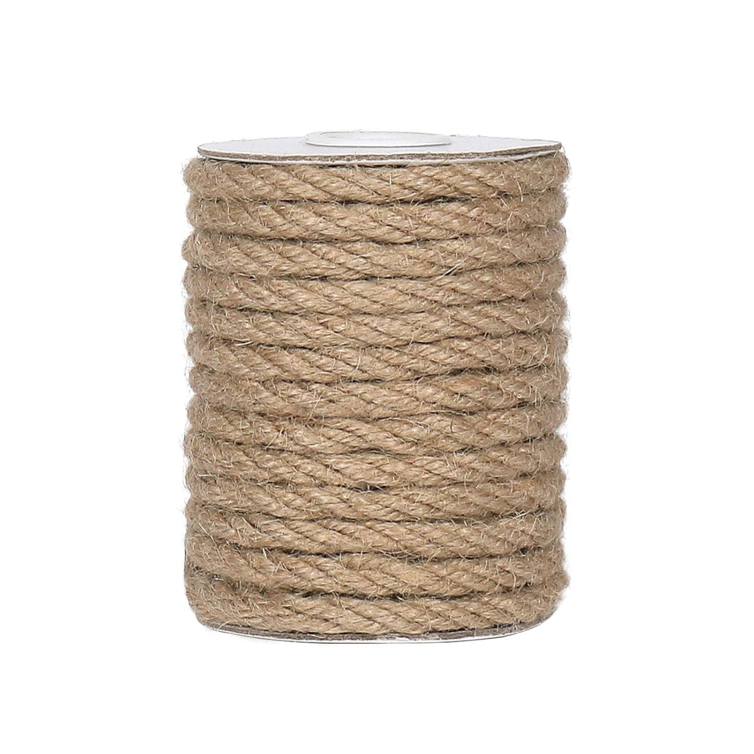 Tenn Well 6mm Jute Rope, 33 Feet Natural Craft Rope Thick Twine Rope for Gardening, Bundling, Decorating, DIY Crafts (Brown)