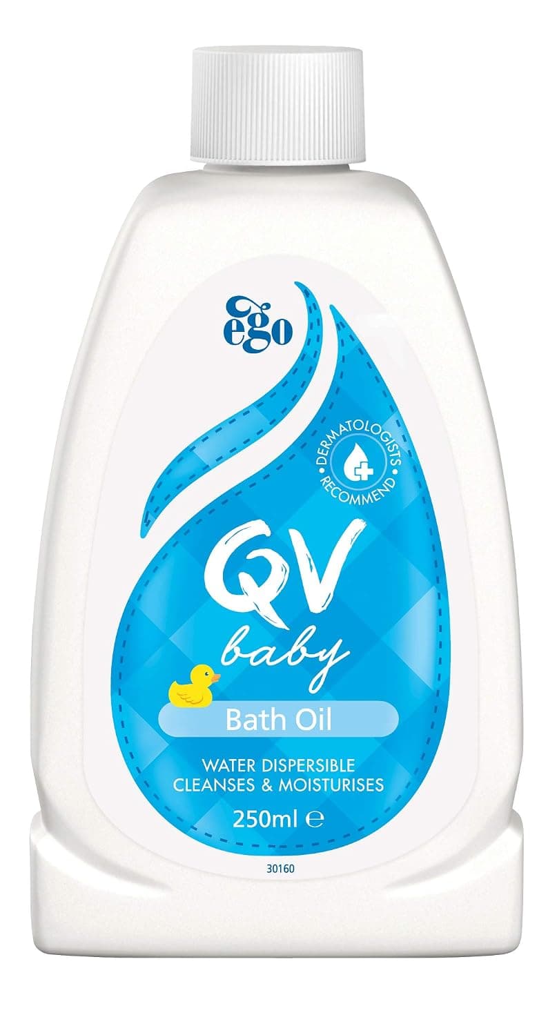 QV Baby Bath Oil 250ml -Moisturising Formula Helps Revive Large Areas of Dry or Sensitive Skin. Suitable for use on Dry Skin, Eczema, Dermatitis and Psoriasis.