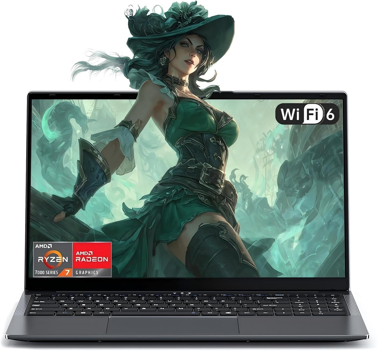 KAIGERR Gaming Laptop 15.6" FHD, Ryzen 5 7430U (up to 4.3GHz), 16GB RAM 512GB SSD, Win 11 Pro, WiFi 6 + BT5.2, HDMI, Spanish Keyboard | Long Lasting | Laptop for Gaming, Office and Study