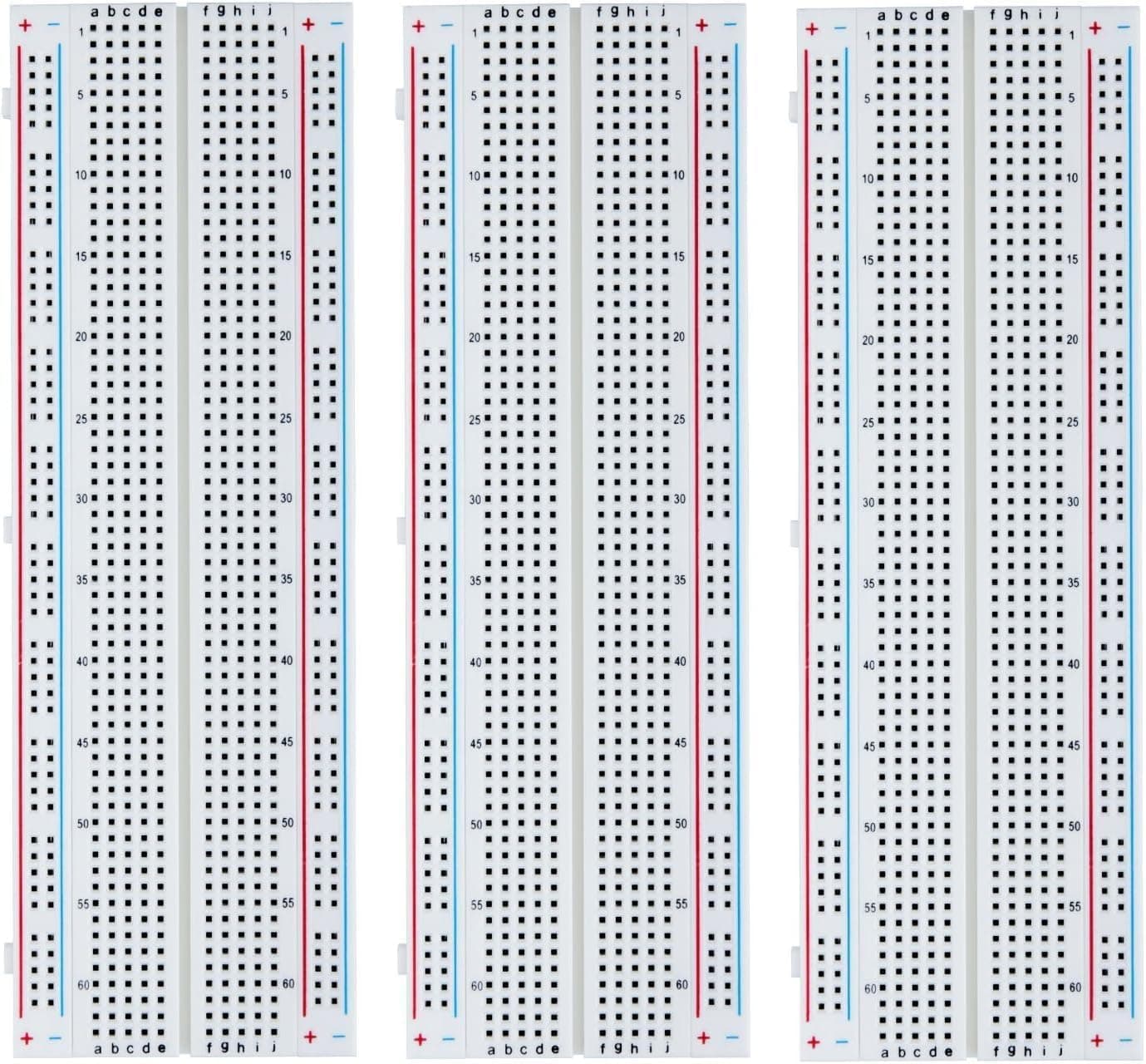 ELEGOO 3pcs Breadboard 830 Point Solderless Prototype PCB Board Kit for Arduino Proto Shield Distribution Connecting Blocks