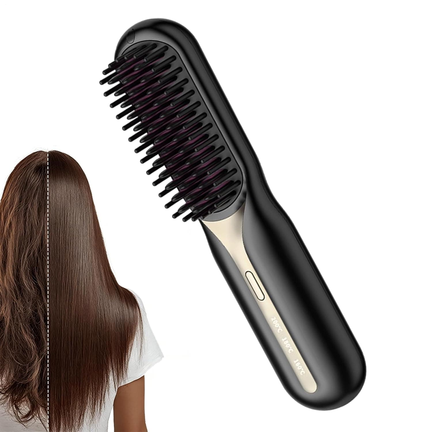 Hair Brush Straightener,3 Temperature Settings Styling Tools - Hair Brush Straightener for Women - for Outdoor Travel Vacation Morning Rush