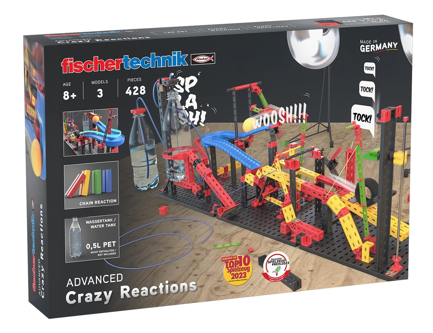 fischertechnik 569018 Advanced Crazy Reactions Construction Kit with 3 Models for Building Crazy Chain Reactions with Everyday Materials