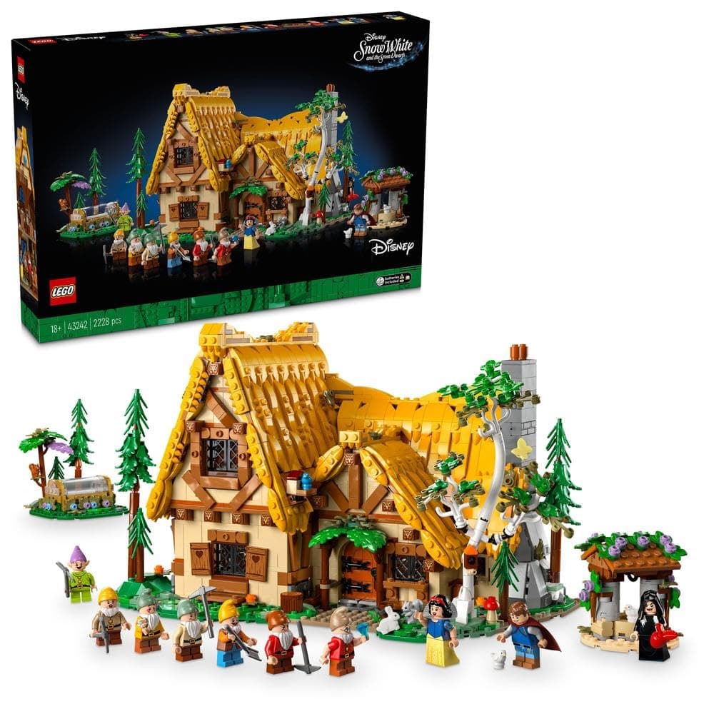 LEGO ǀ Disney Snow White and the Seven Dwarfs’ Cottage building Set, Advanced Model Kit for Adults to Build with 10 Character Figures, Home or Office Décor, Gift for Women, Men, Her & Him 43242