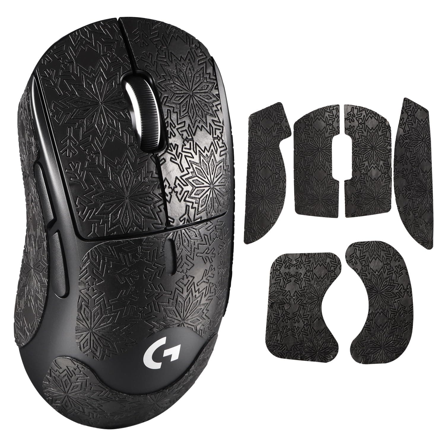 شريط ماوس لاسلكي مضاد للانزلاق ملصق العاب فائق الخفة لجهاز لوجيتك جي برو اكس سوبرلايت 2 غطاء بنمط ثلجي مقاوم للعرق وسهل الاستخدام