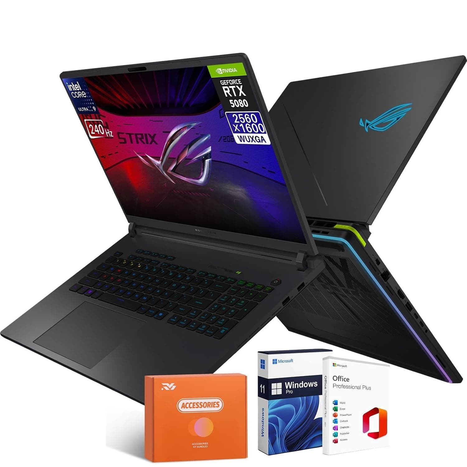 ASUS ROG Strix G18 Gaming Laptop (2025), NVIDIA RTX 5080 16GB GDDR7, Intel Ultra 9 275HX, 2.5K 240Hz Premium Rog Nebula Display, WiFi 7, 64 GB DDR5 RAM, 4 TB SSD, Windows 11 Pro & Office License