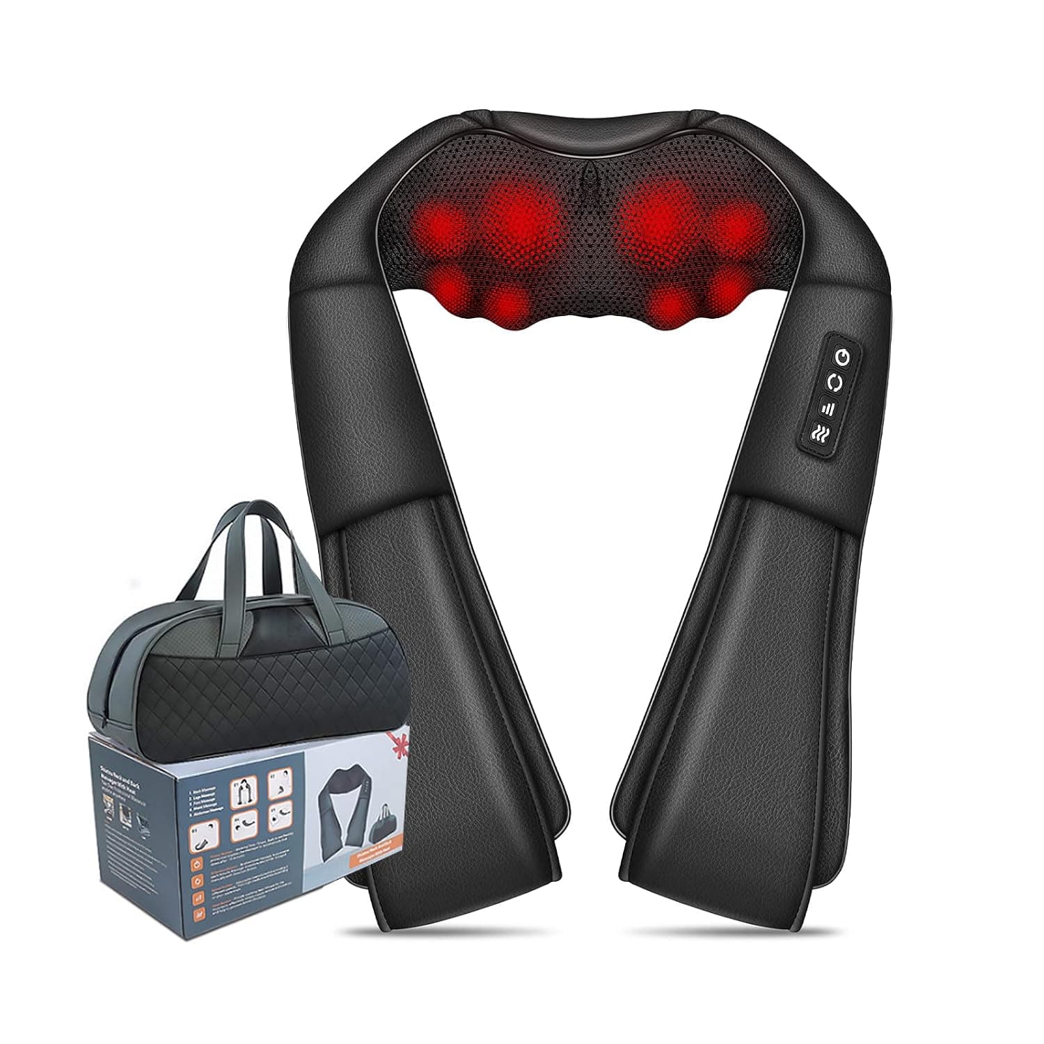 Wemart Neck Massager with Heat, Shiatsu Massager for Neck, Back, Shoulder, Foot and Leg, Deep Tissue 3D Kneading Helps to Relax Muscles at Home and Car, Comfort Gifts for Women and Men