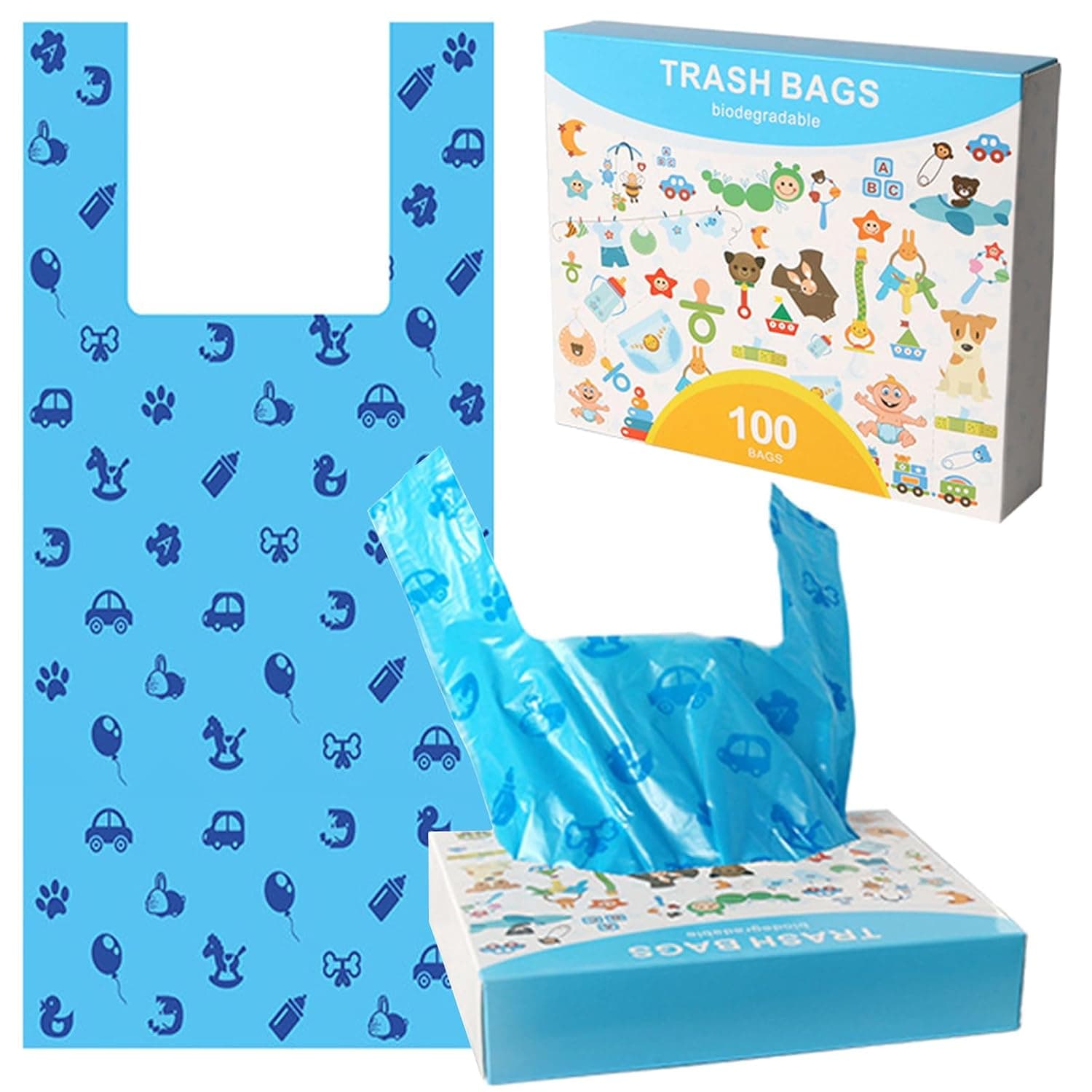 100pcs Diaper Disposal Bag, Unscented Diaper Bags Disposable, Biodegradable Diaper Trash Bags for Nappies, Rubbish, Dog Poop, Convenient and Quick Diaper Disposal Essential for Travel