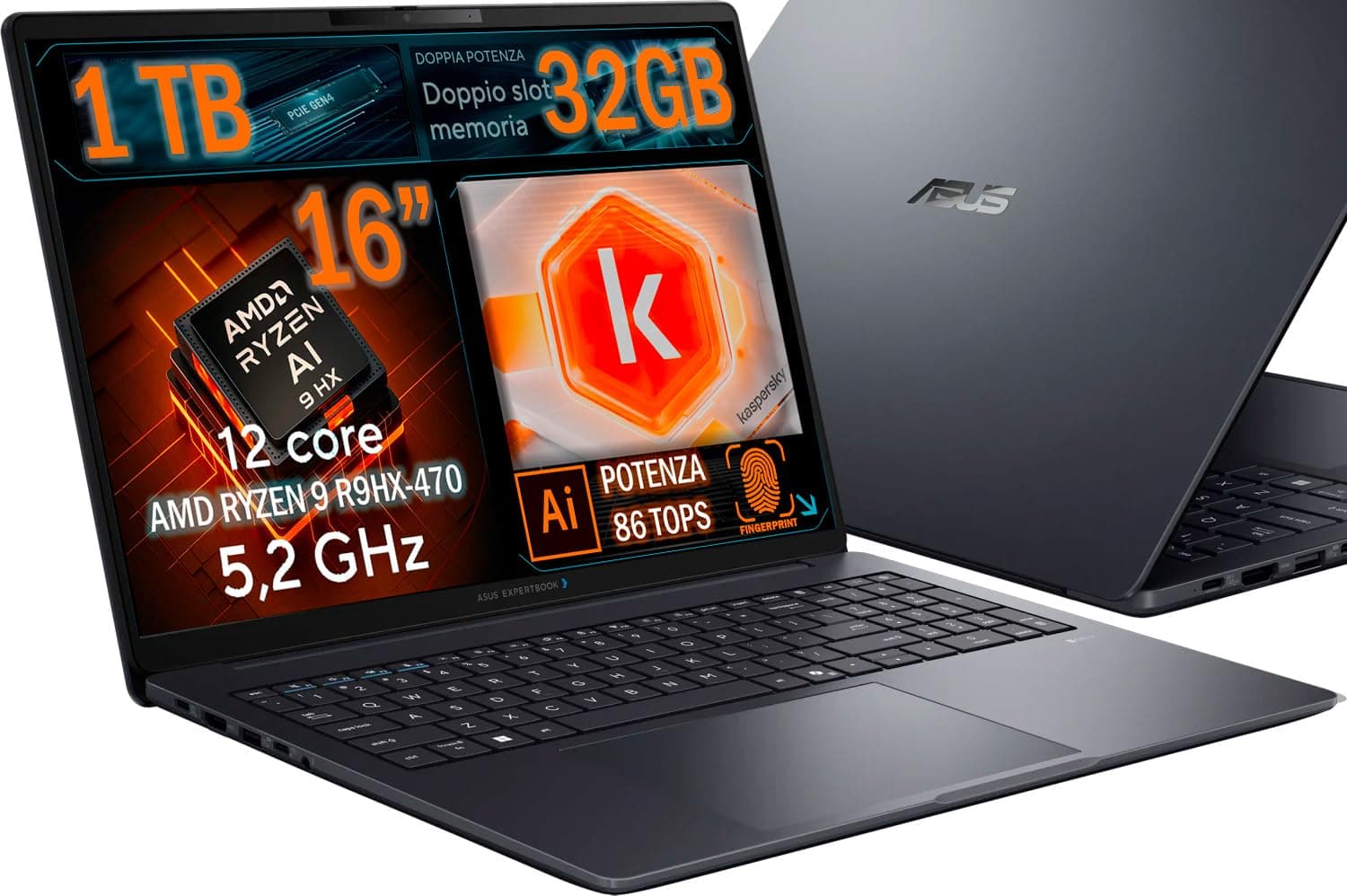 ASUS ExpertBook B1 Notebook, Laptop, Intel i7 CPU 13Th 10 Core, 24GB Ram, M.2 Nvme SSD 512GB, 15.6 FHD, Wi-fi, 4 Usb, Bt, Intel Iris xE, Windows 11 Pro, Libre Office, Free MOUSE