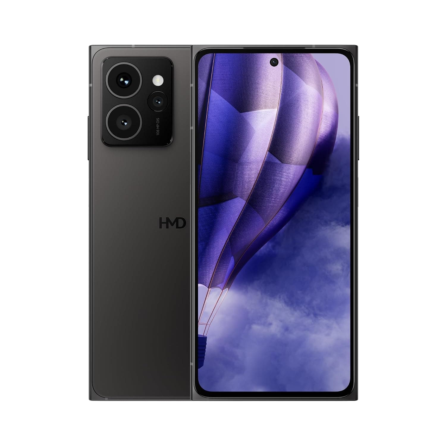 HMD SKYLINE 5G | 108 MP OIS + 50MP Tele + 13MP Ultra Wide Rear Camera | 50 MP Auto Focus Front Camera | Snapdragon 7s Gen 2 Processor | 6.55" FHD+ pOLED Display | Gen2 Repairability | Black