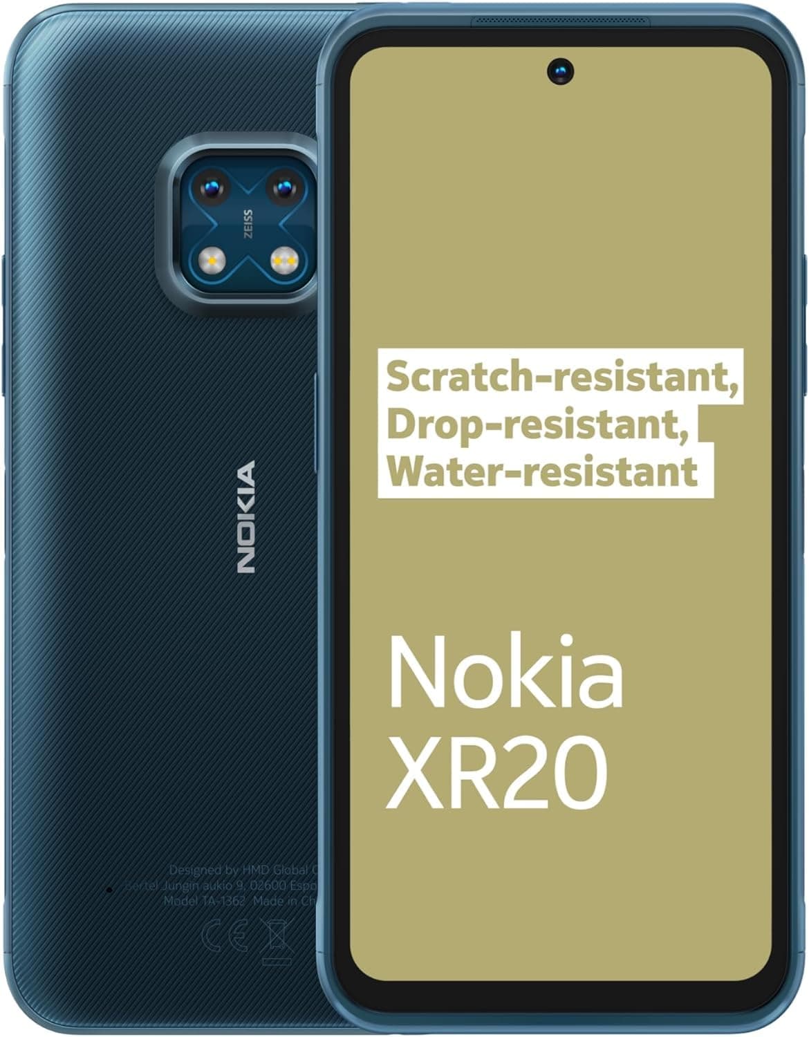 Nokia XR20 6.67 Inch Android UK SIM Free Smartphone with 5G Connectivity - 4 GB RAM and 64 GB Storage (Dual SIM) - Ultra Blue