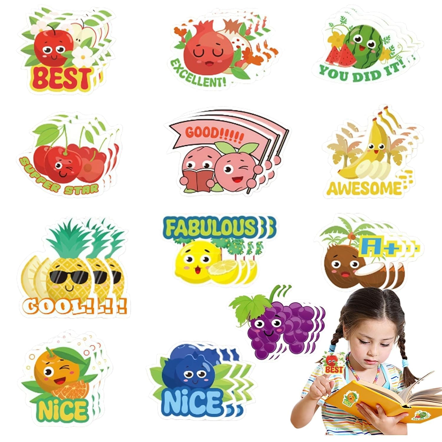 X spring Reward Stickers, Scratch and Sniff Stickers Bulk 60 Sheets Classroom Supplies, Smelly stickers for Kids with Fruit Scents, Teacher Rewards for Student Behavior Incentives and Charts