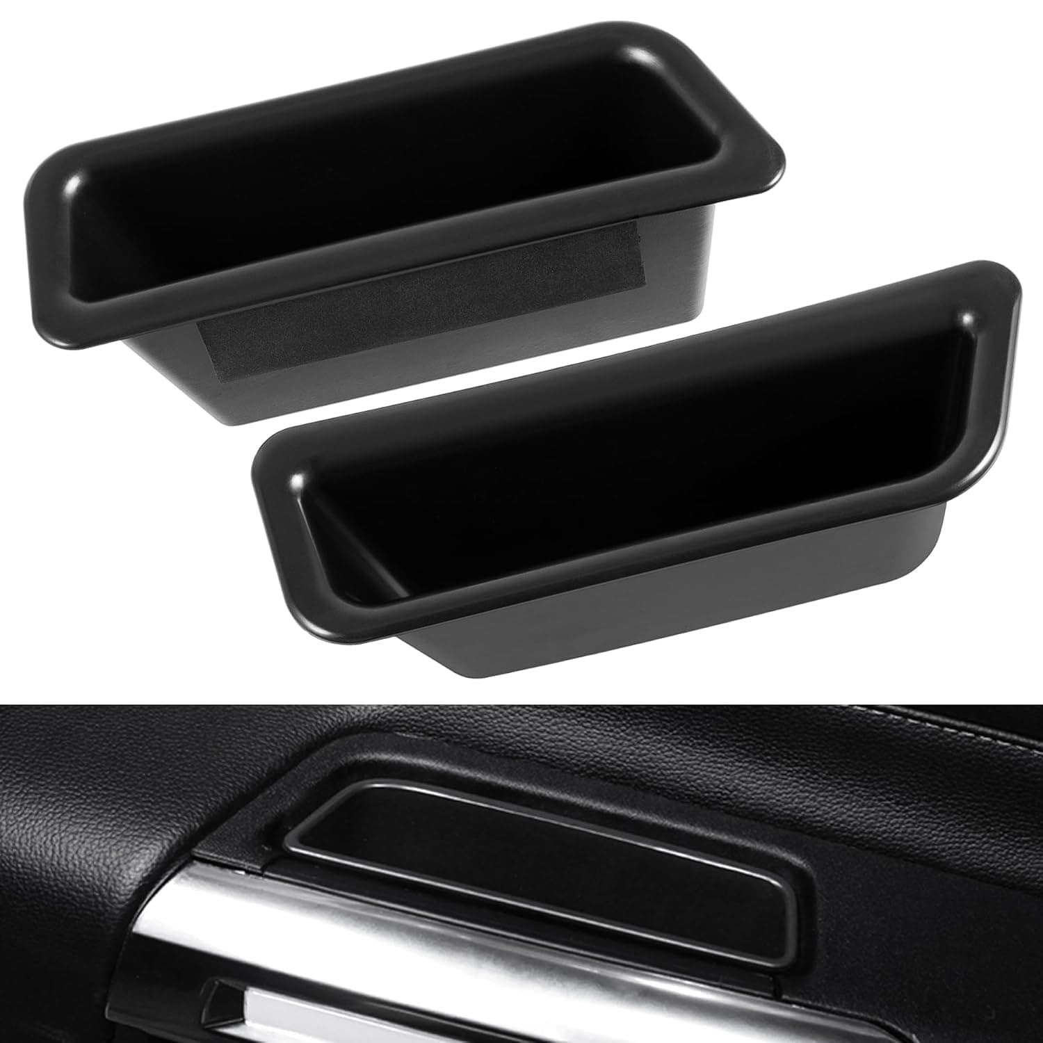 Generic 2Pcs Front Row Door Side Storage Box Interior Accessories for Ford Mustang 2015 2016 2017 2018 2019 2020 2021