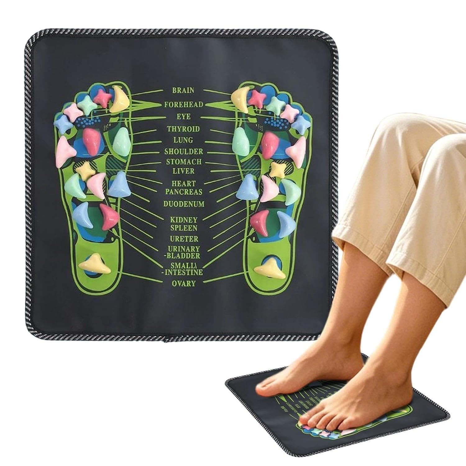 Foot Massage Pad Foldable Ergonomic Stylish Relaxation | Household Feet Massage Pad for Elderly Women Men Adults Long Sitting People Living Room Bedroom Bathroom