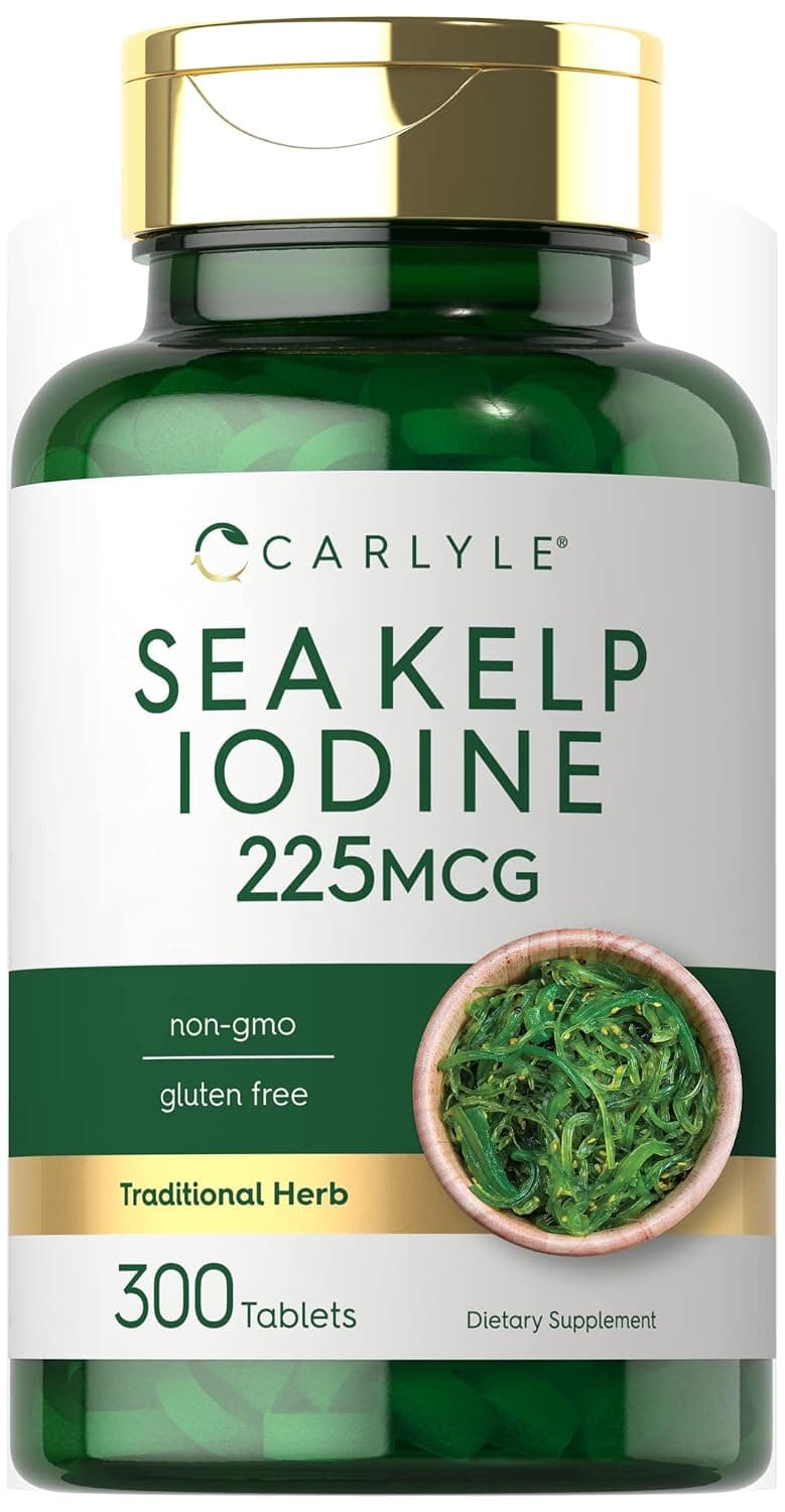 Carlyle Sea Kelp Iodine Supplement | 225mcg | 300 Tablets | Traditional Herb Supplement | Non-GMO, Gluten Free | Traditional Herb Supplement | Non-GMO, Gluten Free